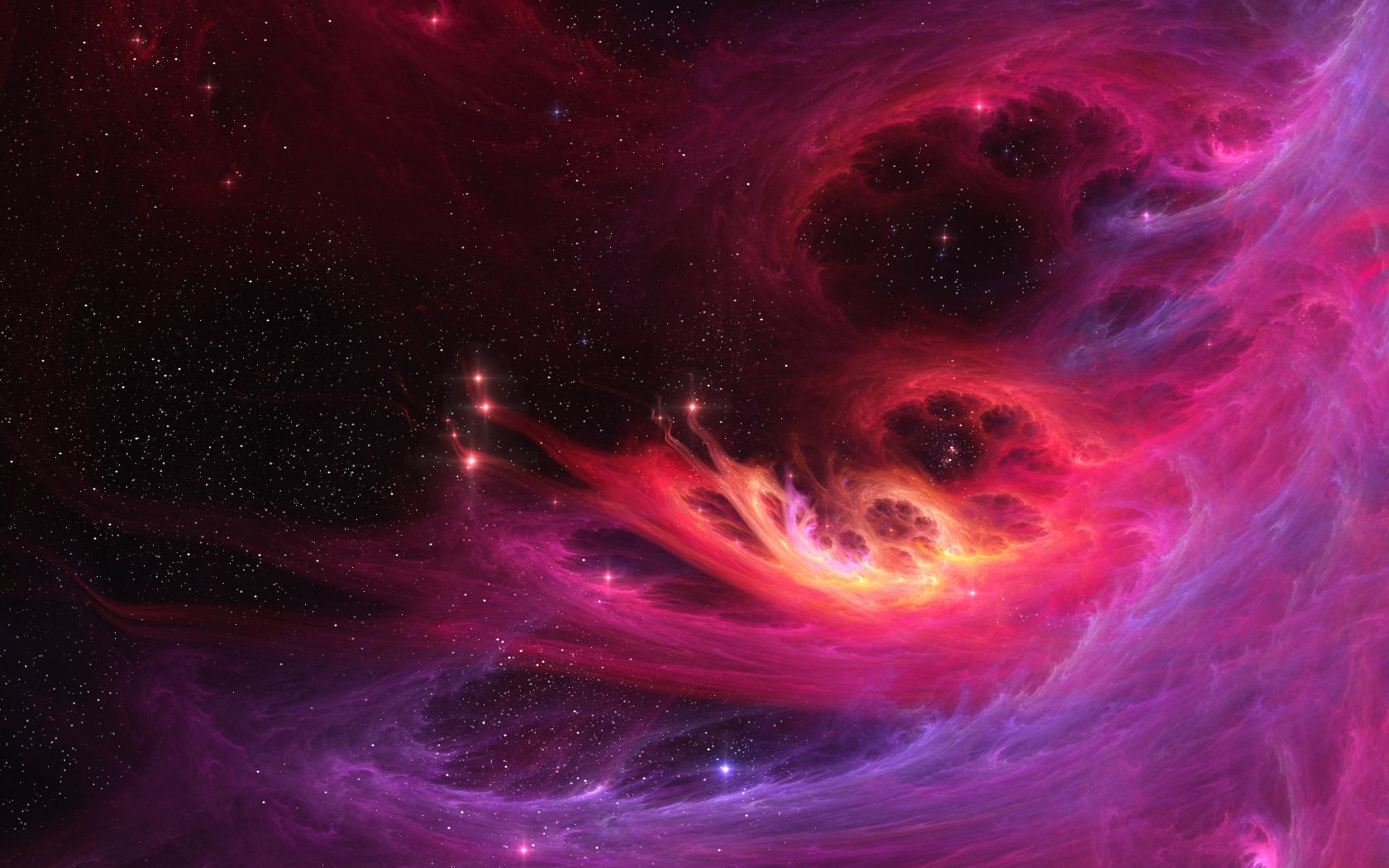 Colorful nebula with stars in deep space HD Wallpaper