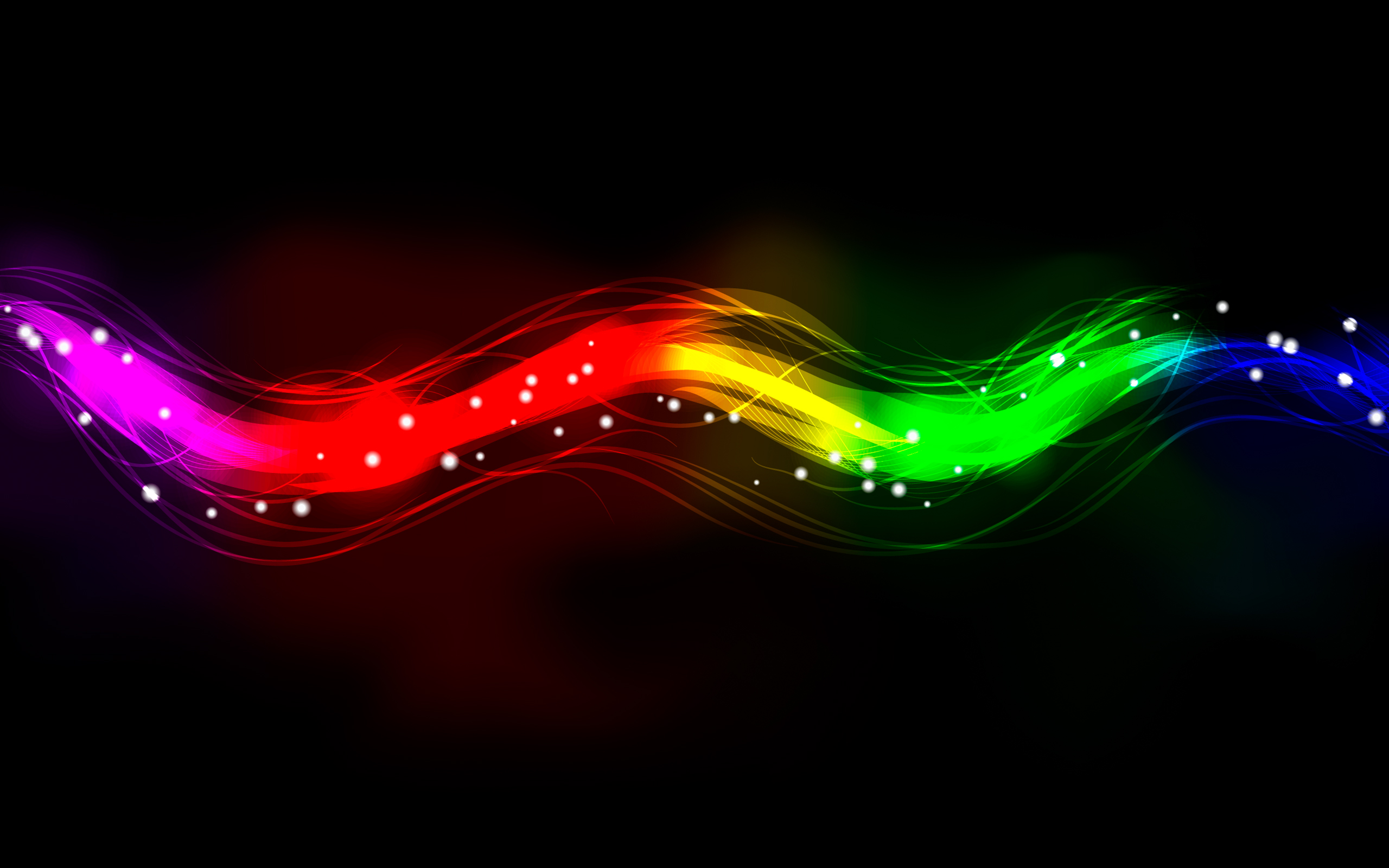 Abstract colorful light streaks on black background HD Wallpaper