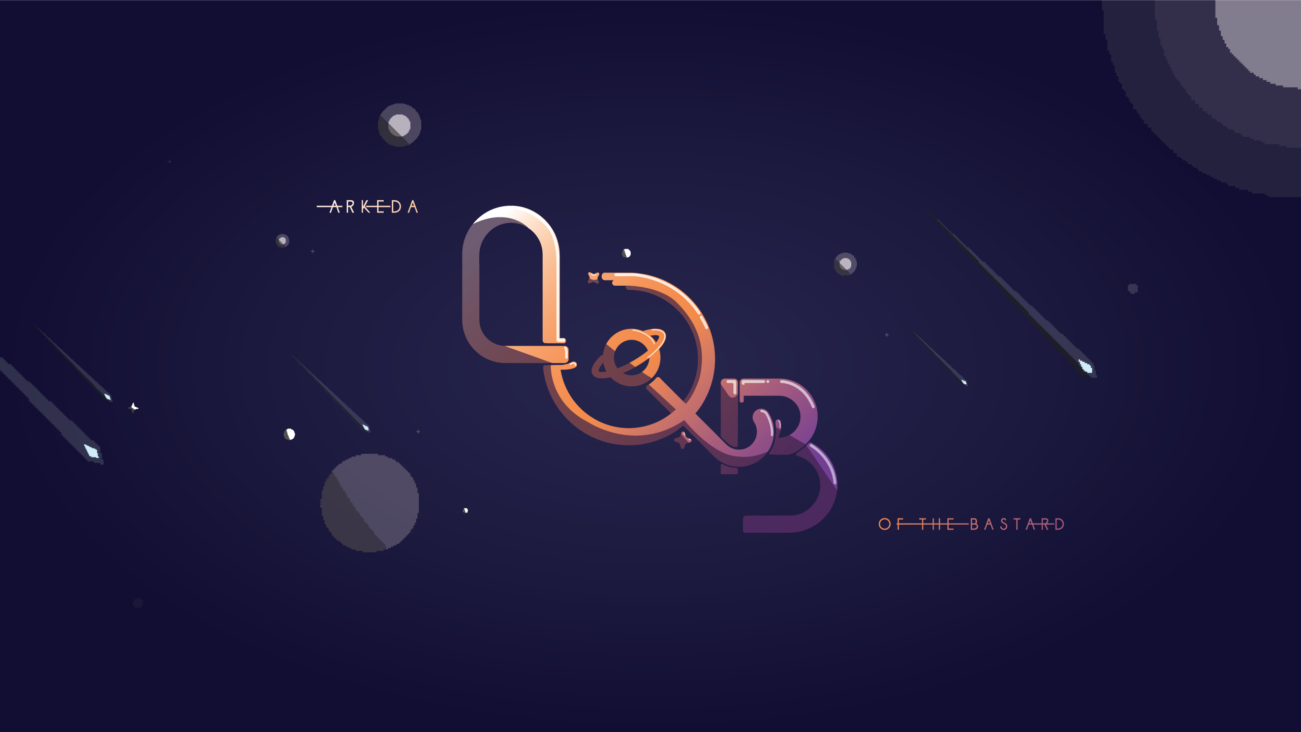 Arkeda of the Bastard typographic logo in space HD Wallpaper
