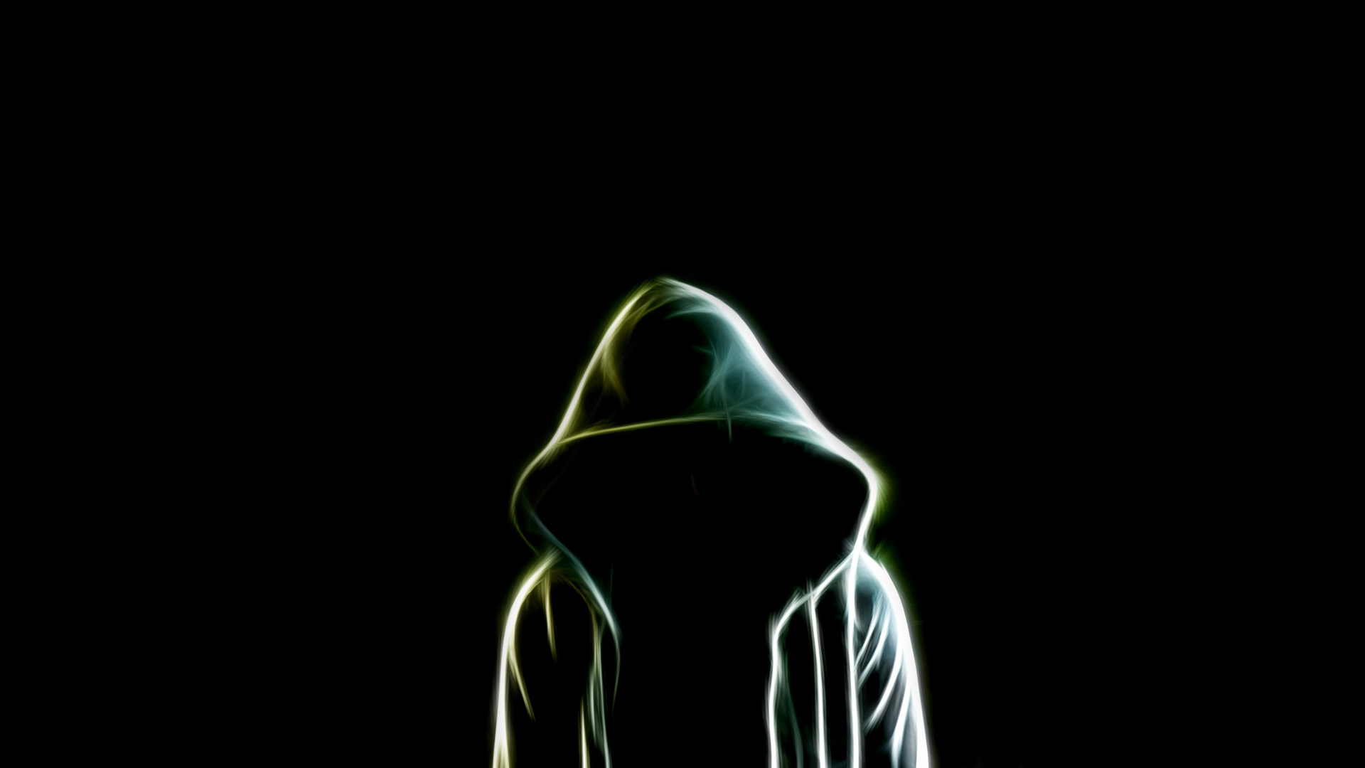 Person in a glowing hood HD Wallpaper