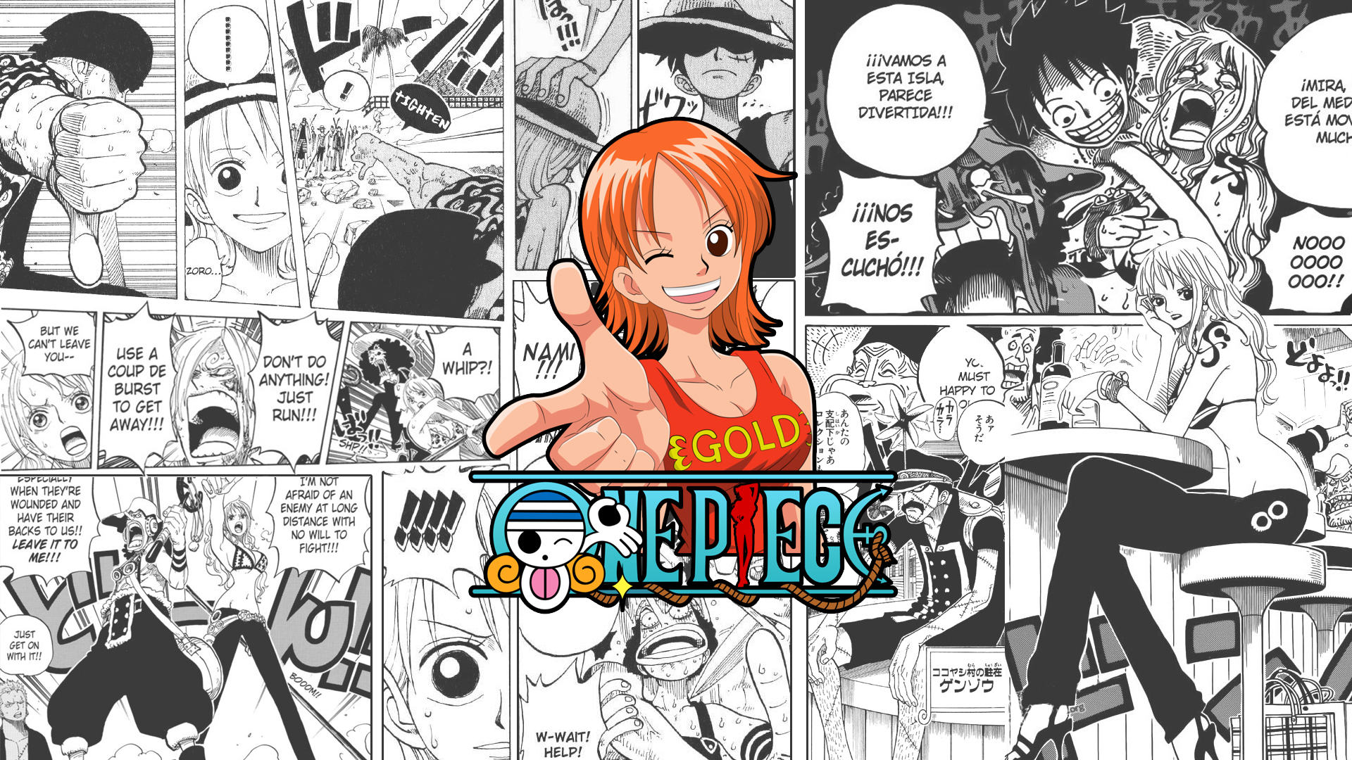 Nami and One Piece characters collage HD Wallpaper