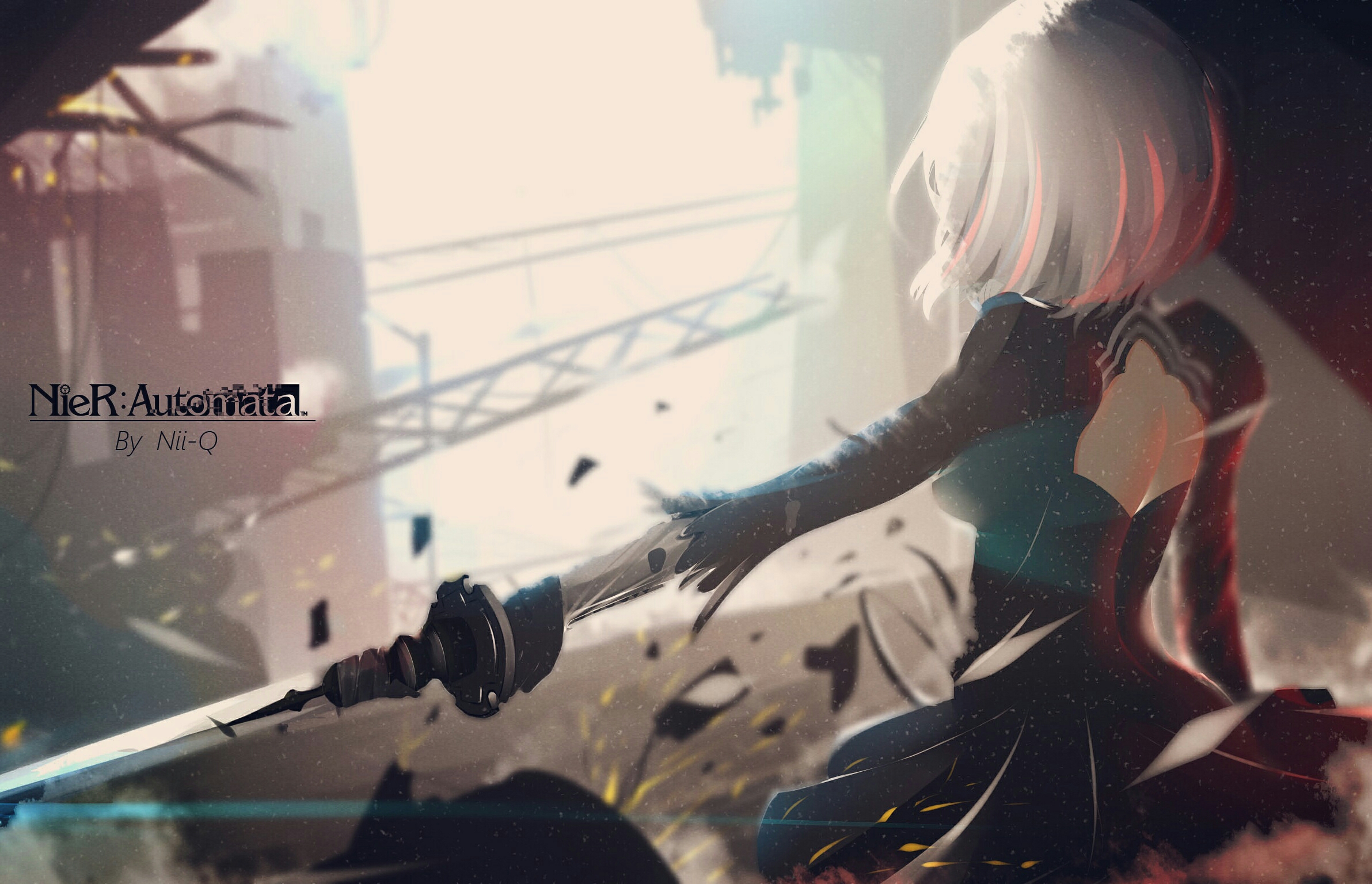 2B from Nier: Automata with a katana HD Wallpaper