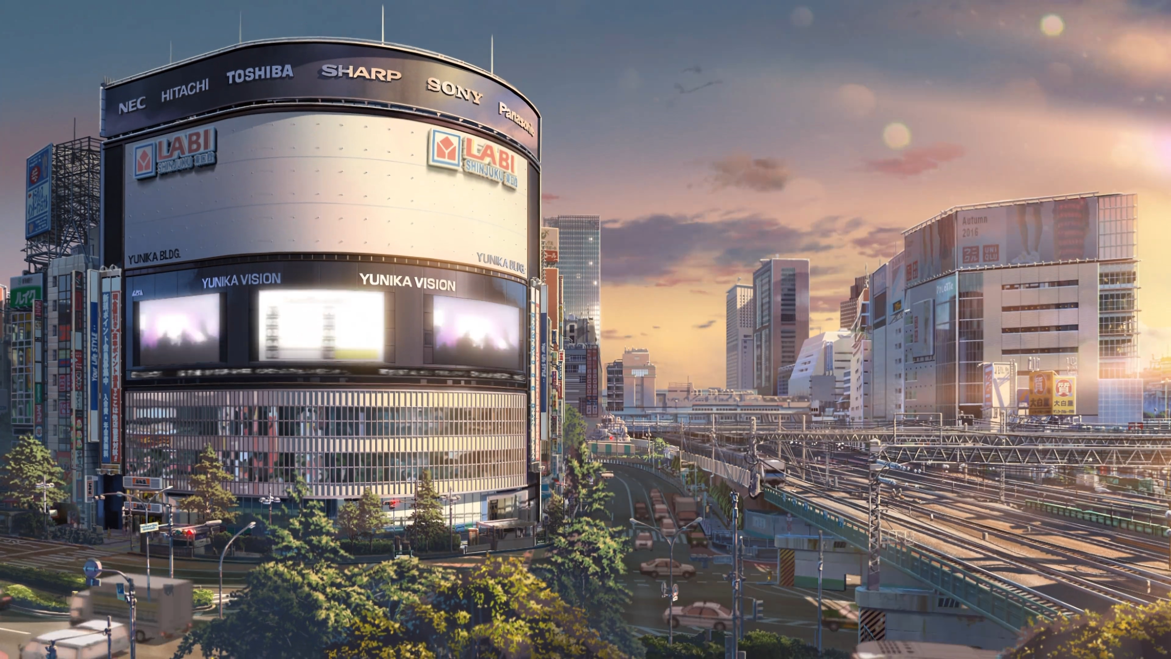 Shinjuku, Tokyo cityscape from Kimi no Na Wa HD Wallpaper