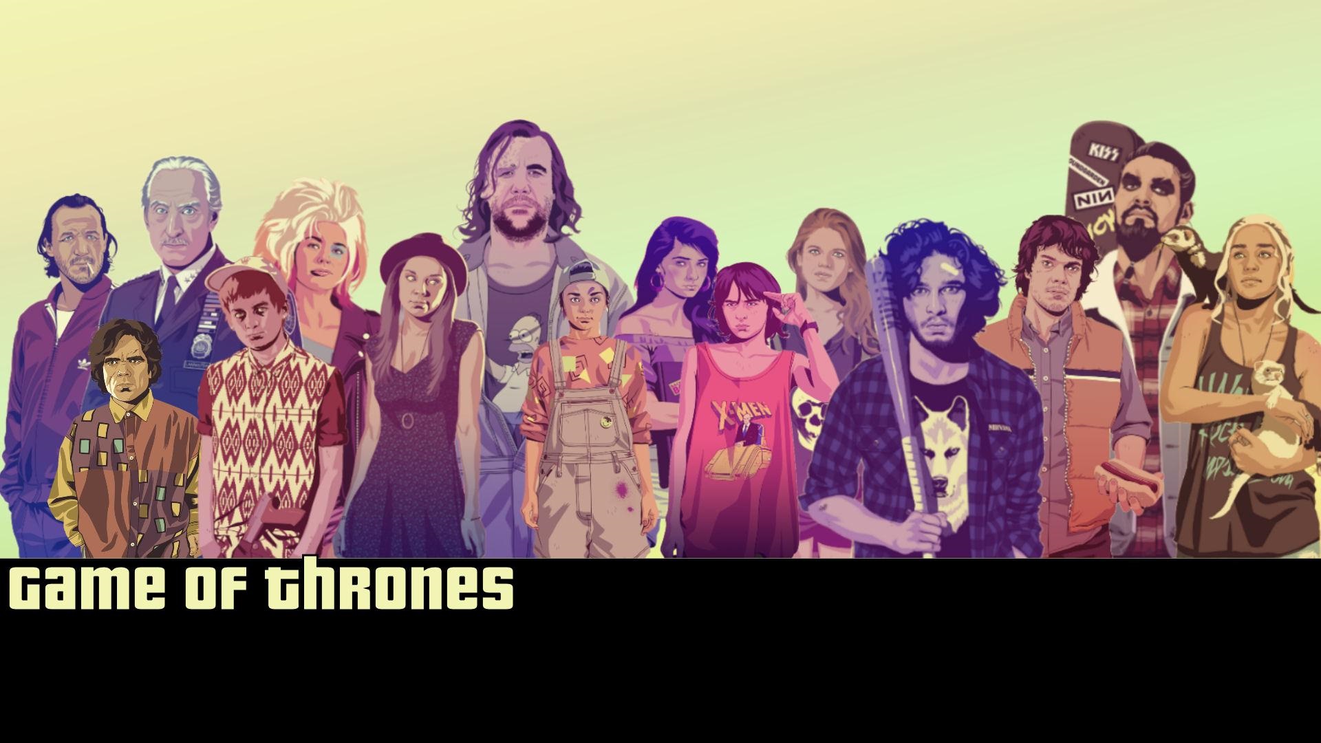 Game of Thrones characters in Grand Theft Auto style HD Wallpaper