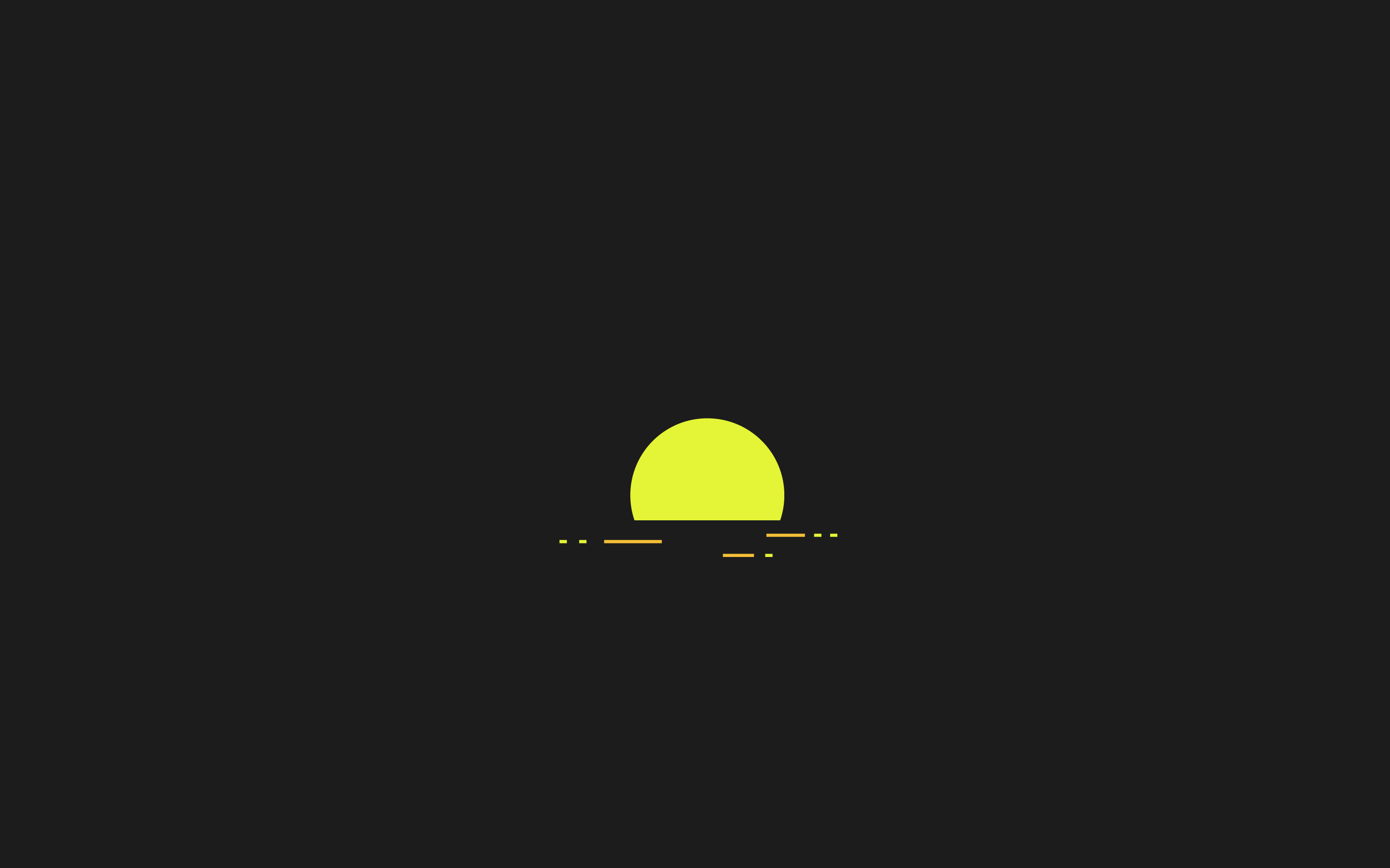 Minimalist digital art of a yellow sun setting over water HD Wallpaper