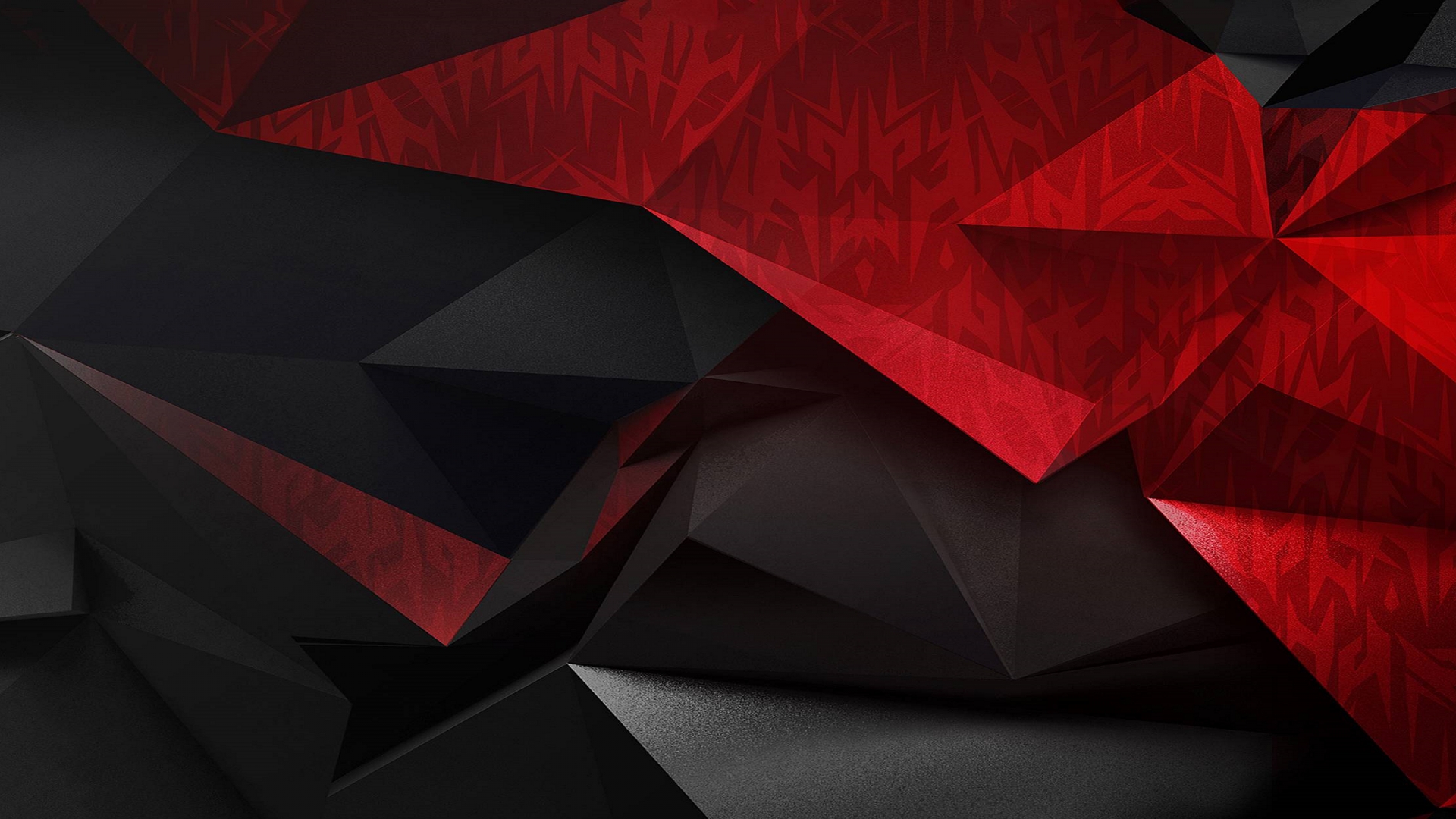 Abstract geometric red and black shapes HD Wallpaper