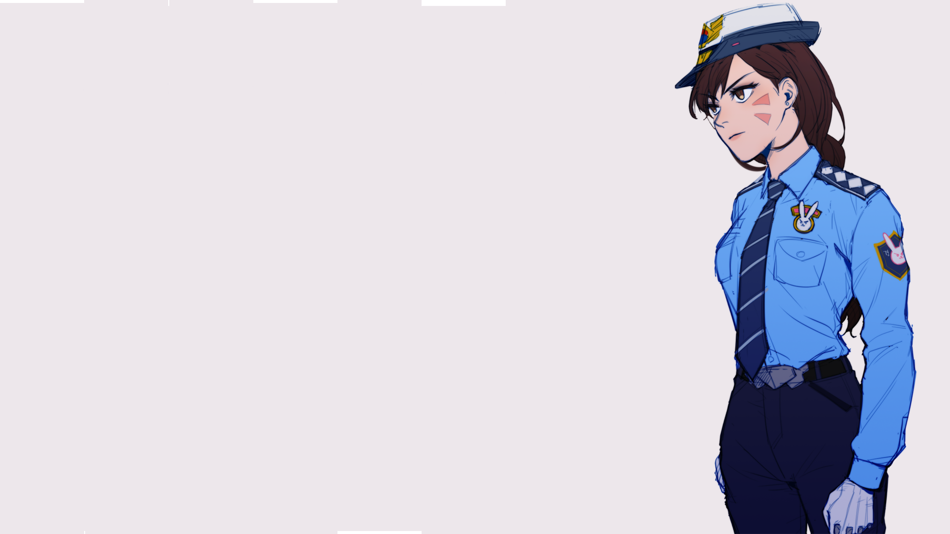 D.Va from Overwatch in a police uniform HD Wallpaper
