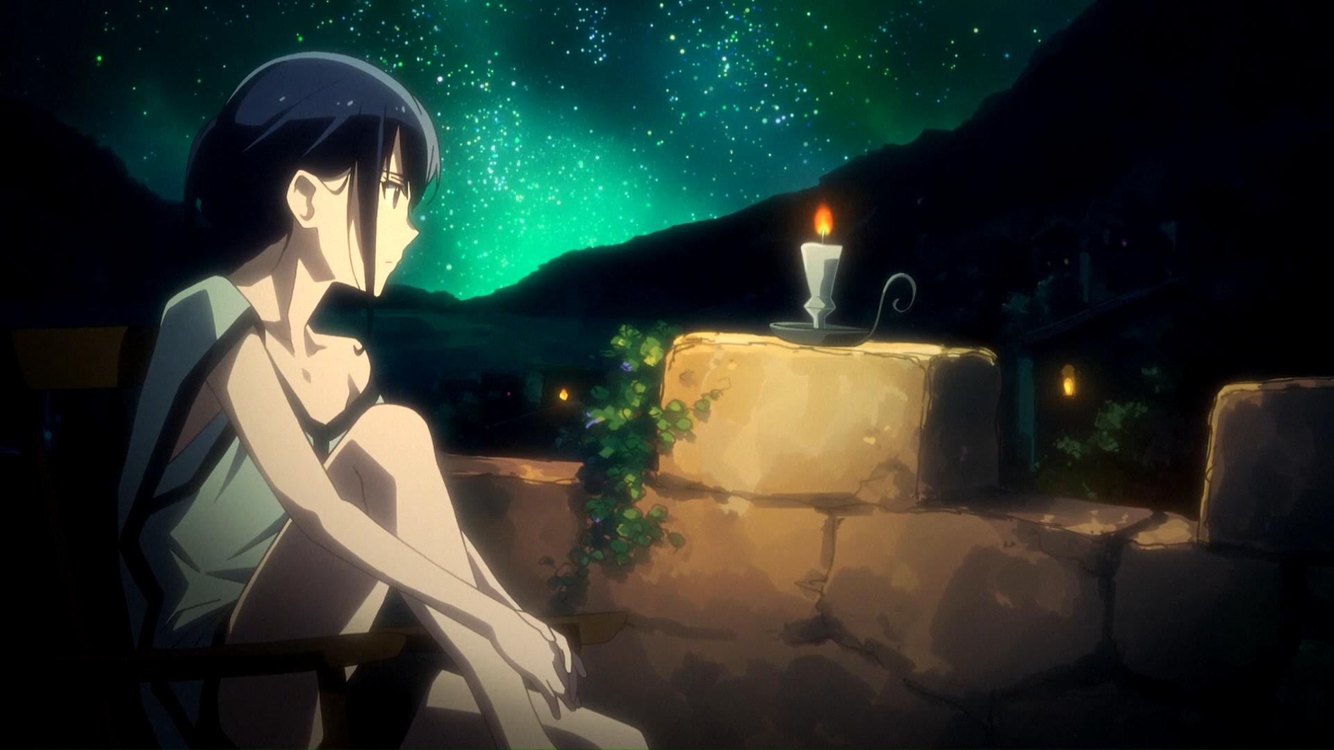 Mary from Grimgar of Fantasy and Ash under the stars HD Wallpaper