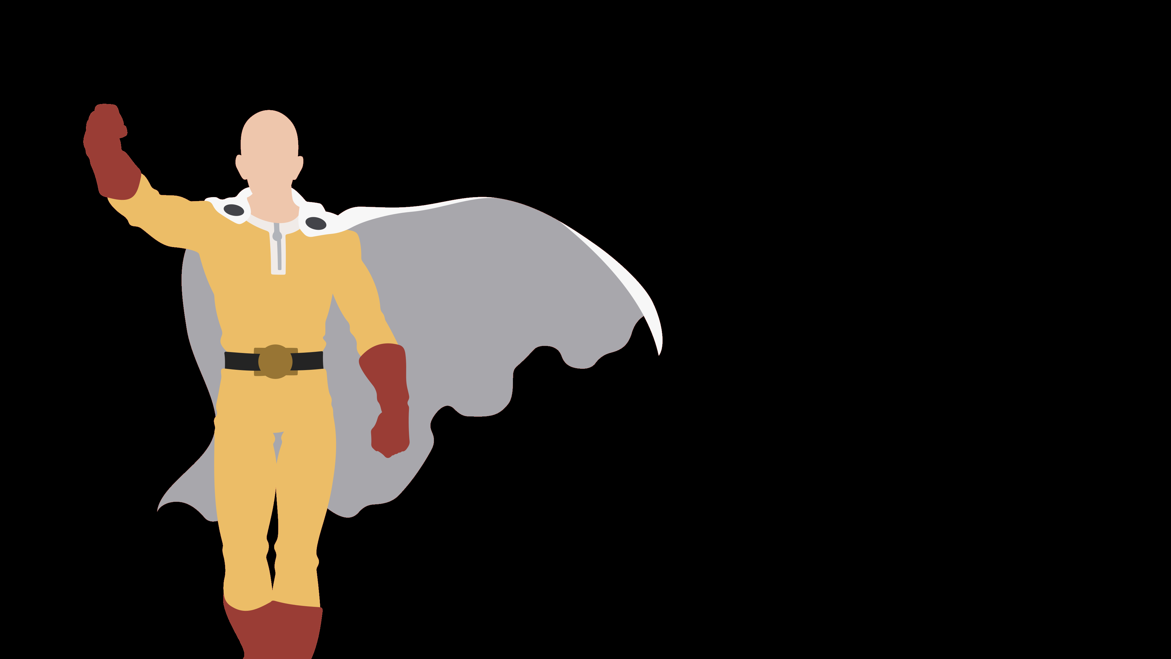 Saitama from One-Punch Man minimalist illustration HD Wallpaper