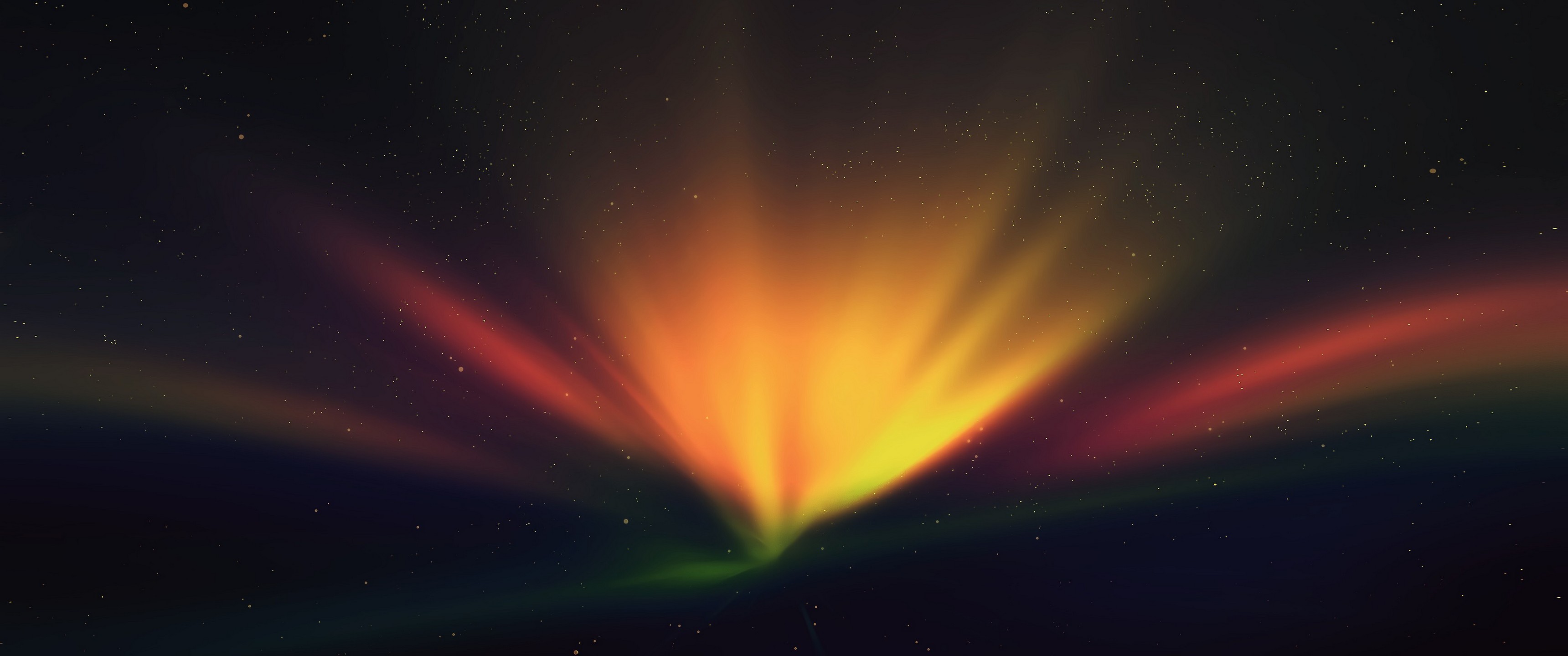 Aurora borealis in space with stars HD Wallpaper