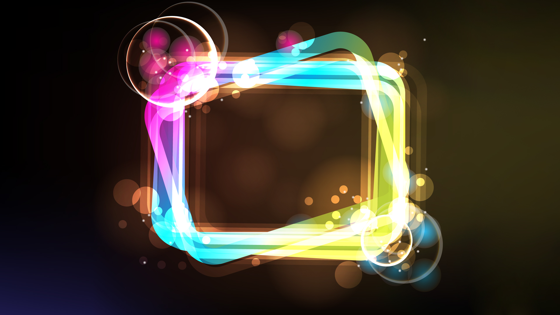 Abstract colorful digital art frame with bokeh HD Wallpaper
