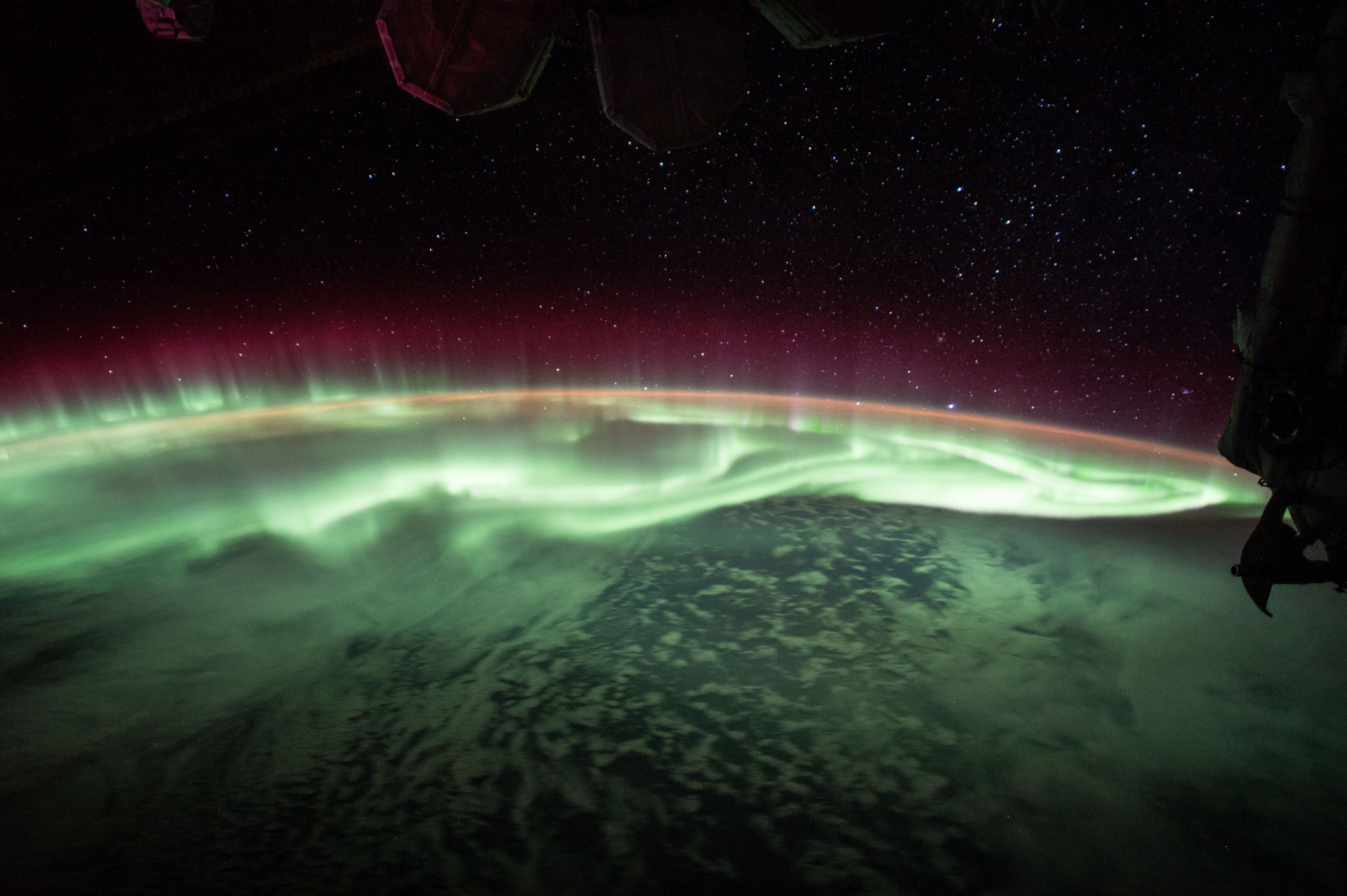Aurorae over Earth from Space HD Wallpaper