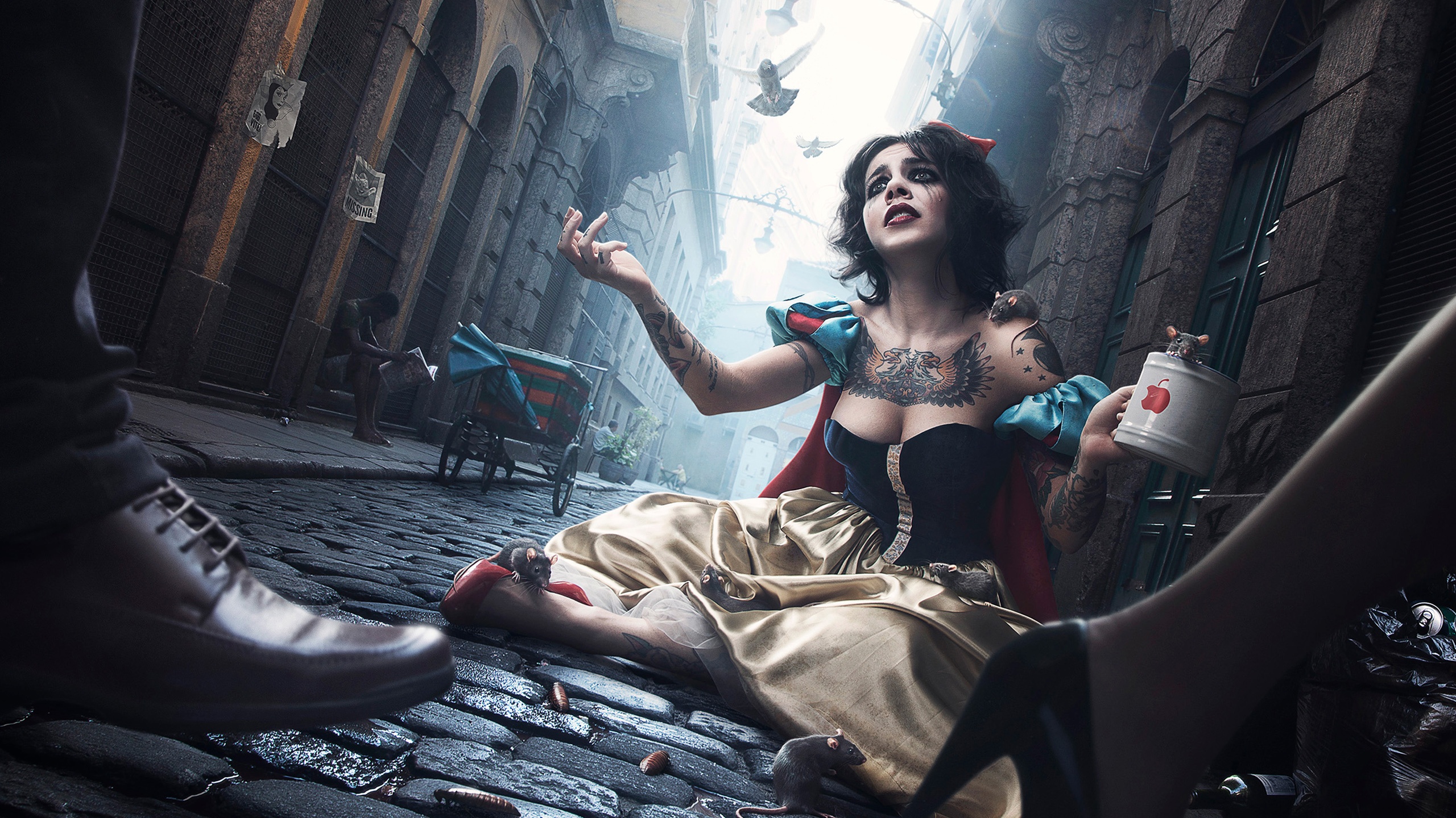 Snow White in a gritty urban setting HD Wallpaper