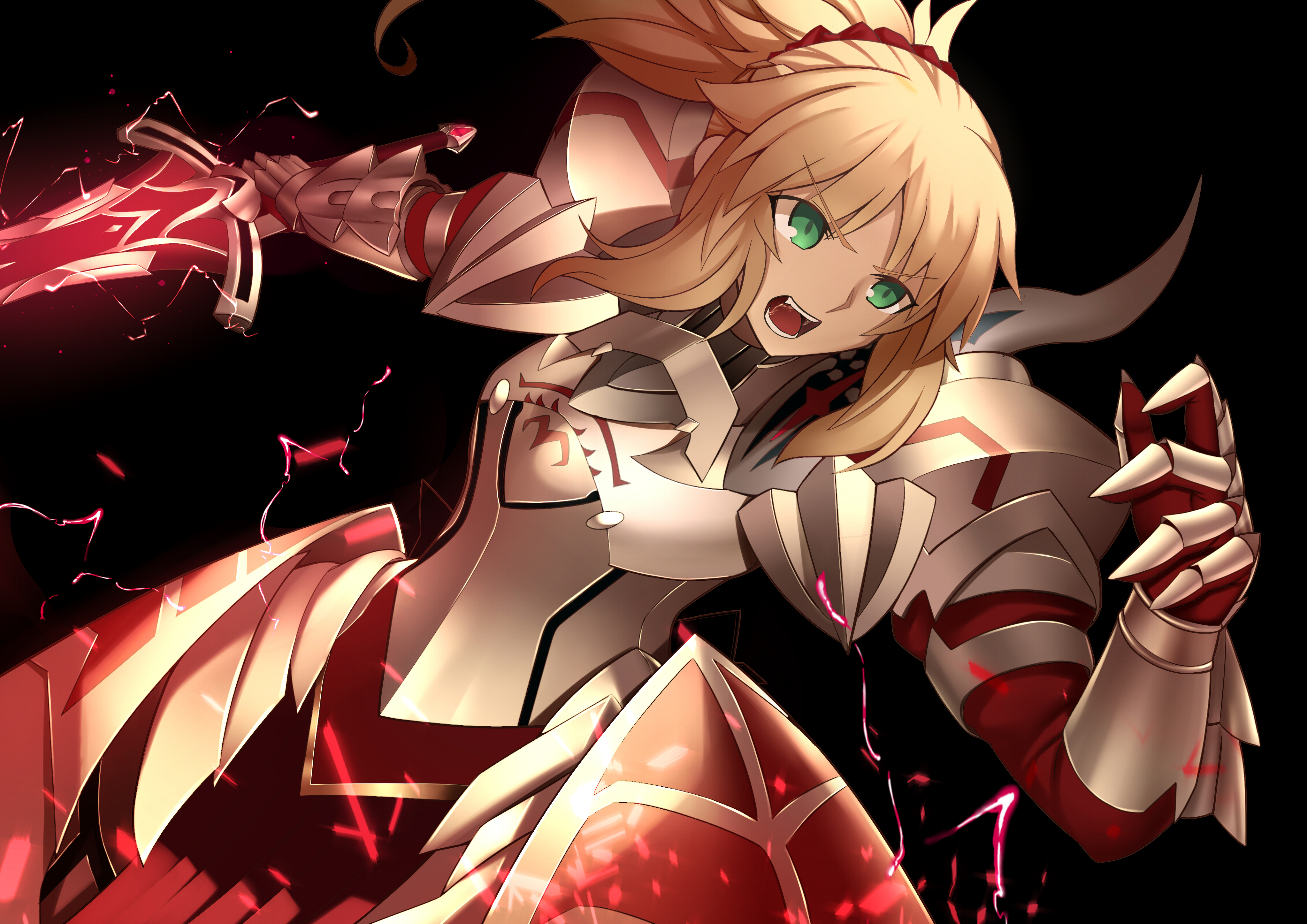 Mordred from Fate/Apocrypha with a glowing sword HD Wallpaper
