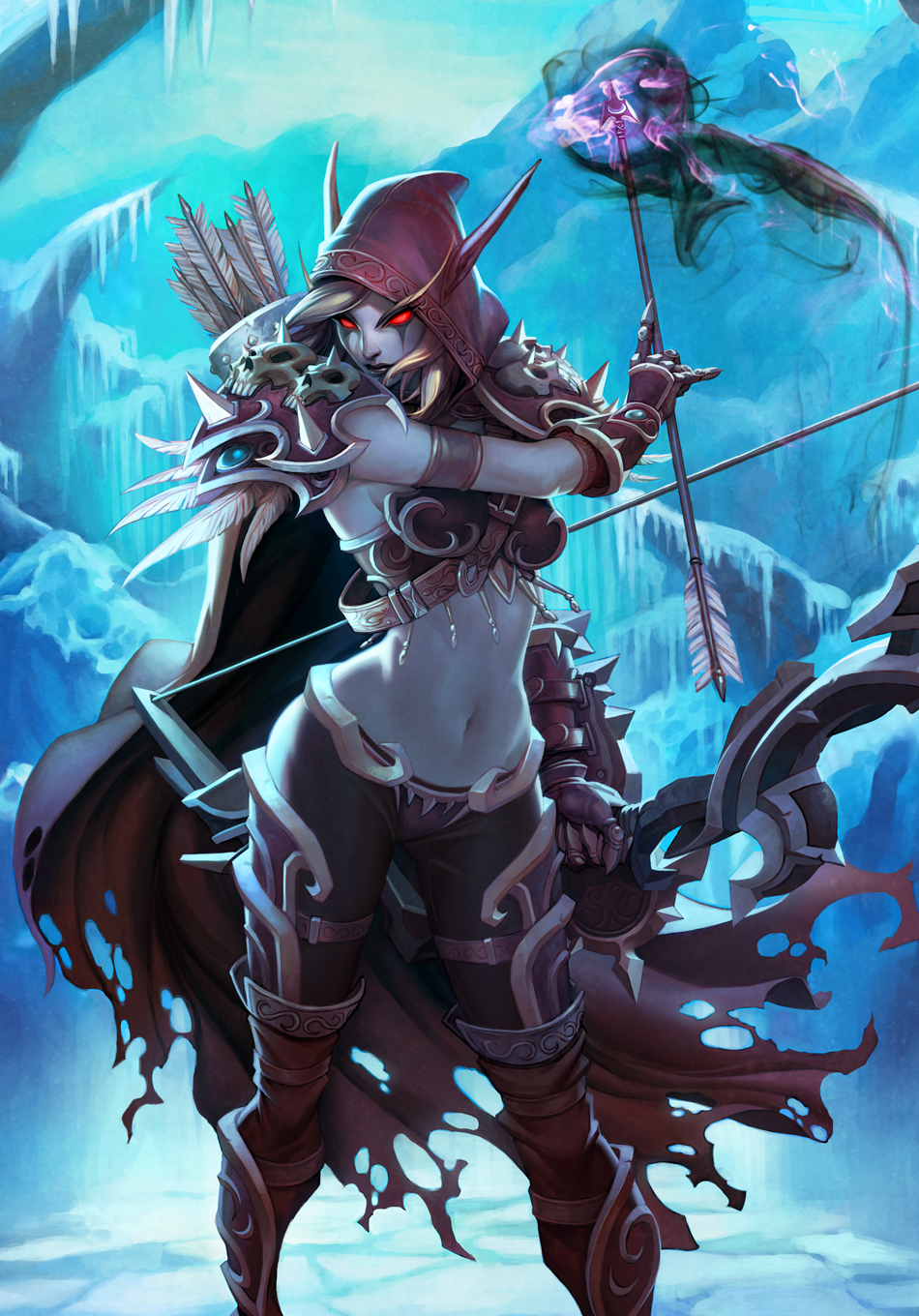 Sylvanas Windrunner from Warcraft holding a bow HD Wallpaper