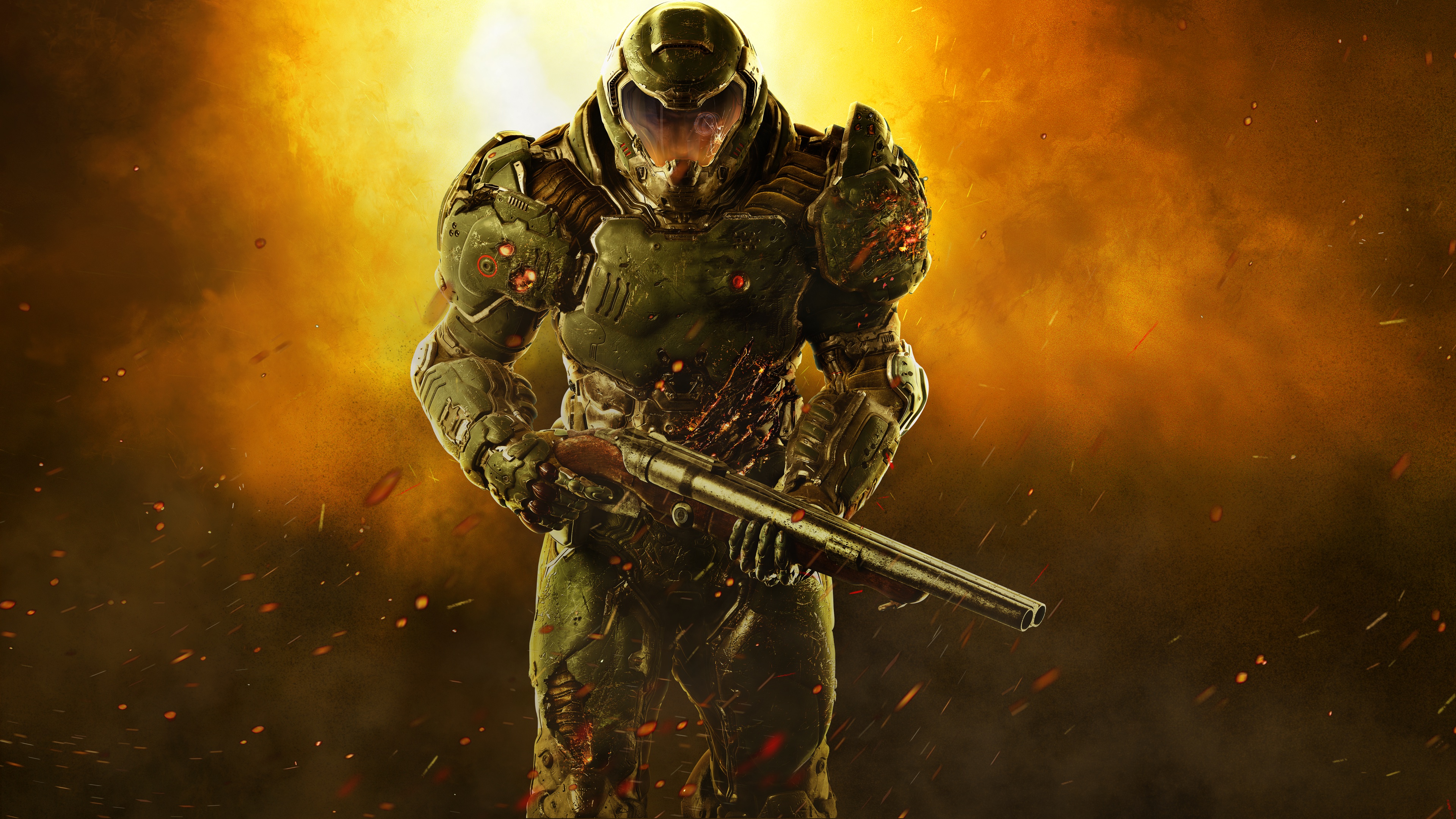 Doom Slayer with Shotgun in Doom (2016) HD Wallpaper