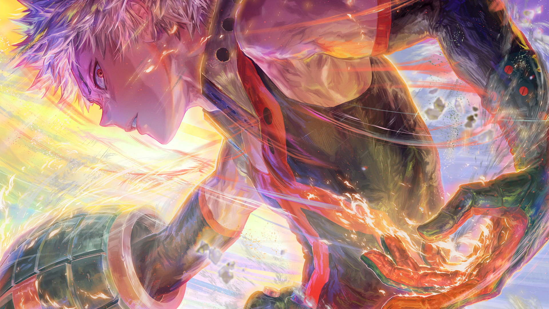 Katsuki Bakugou from Boku no Hero Academia fantasy art HD Wallpaper