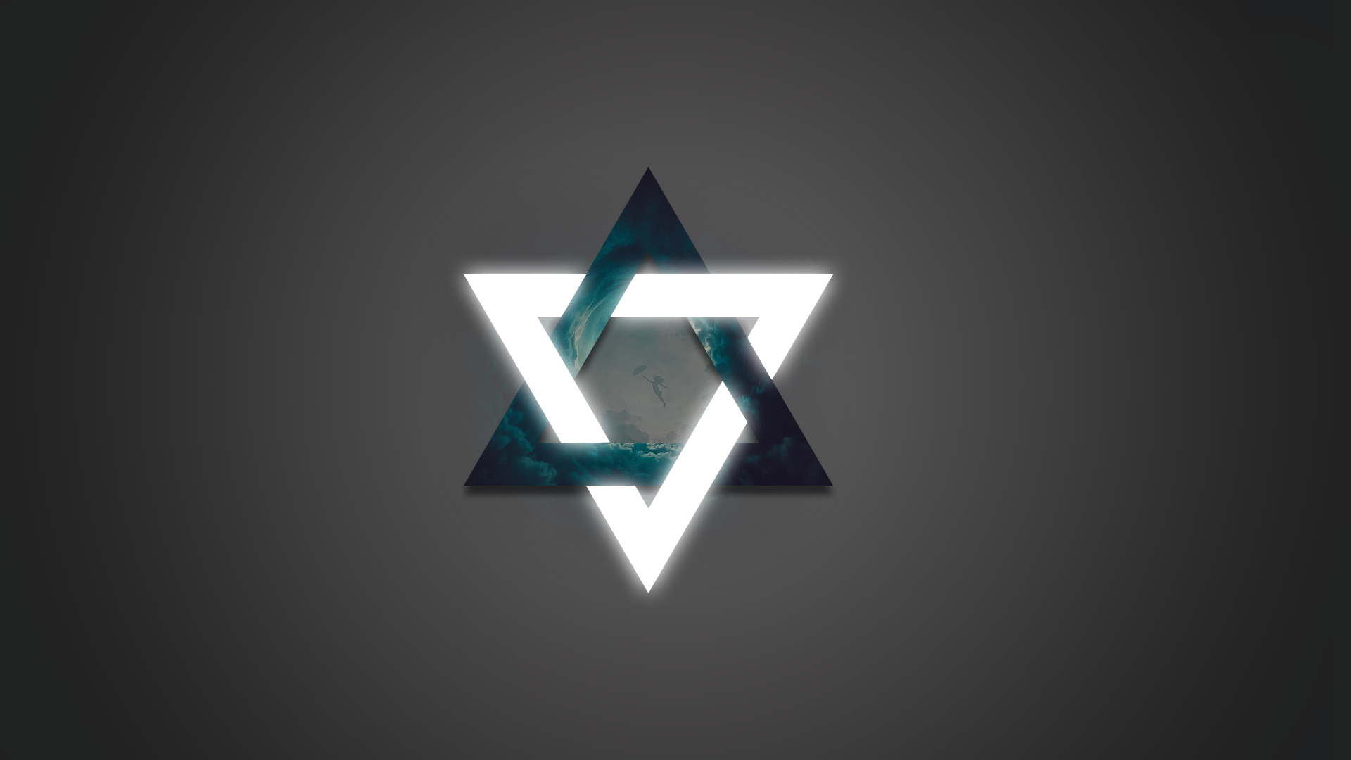 Geometric Star with Clouds HD Wallpaper