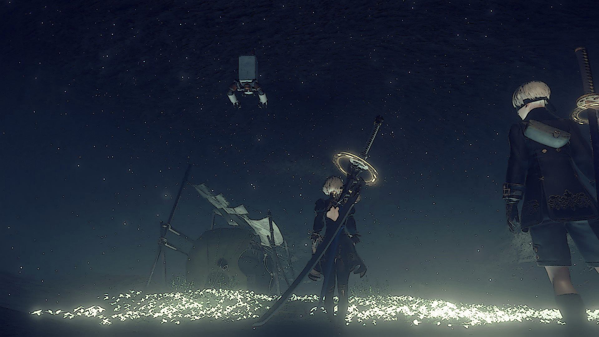 2B and 9S from NieR: Automata in Emil's Place HD Wallpaper