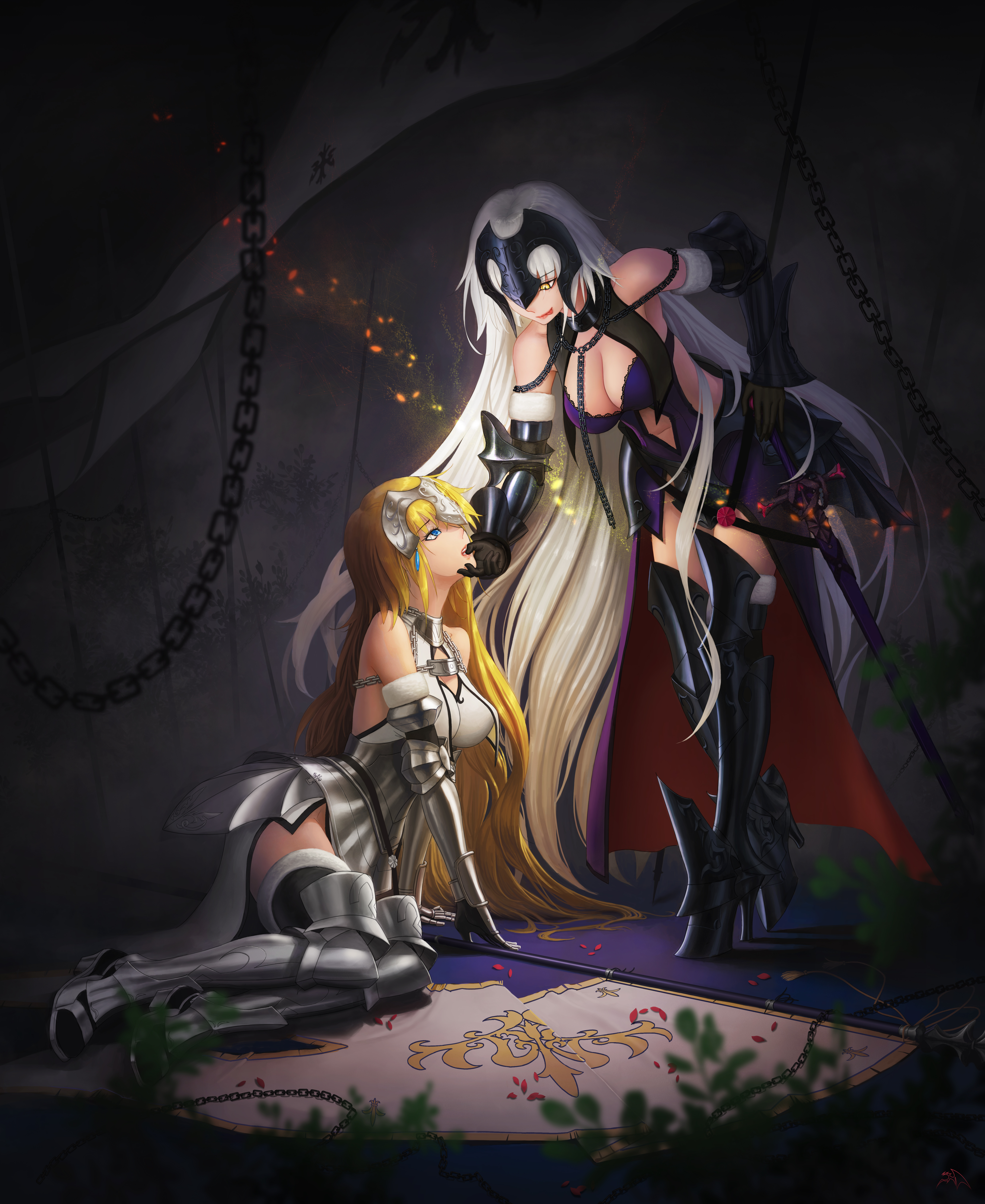 Jeanne d'Arc Alter and Jeanne d'Arc from Fate/Grand Order HD Wallpaper