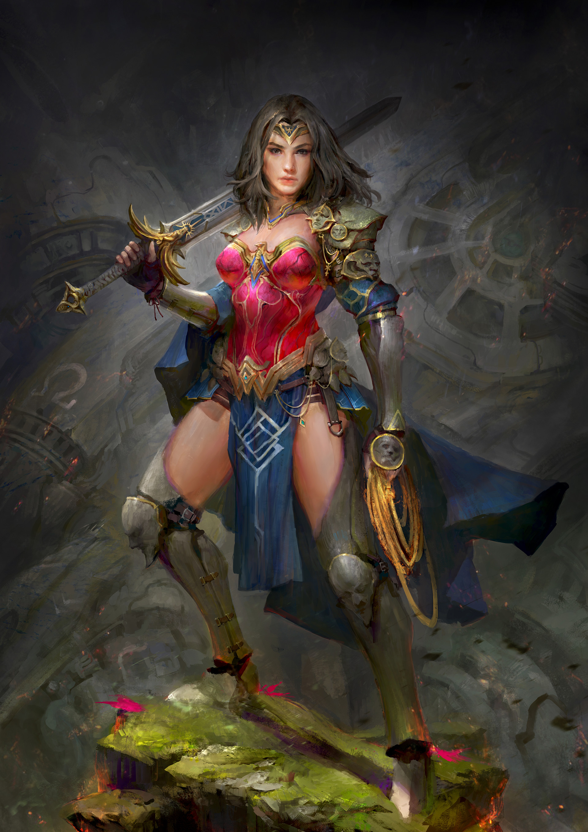 Wonder Woman with Sword and Lasso HD Wallpaper