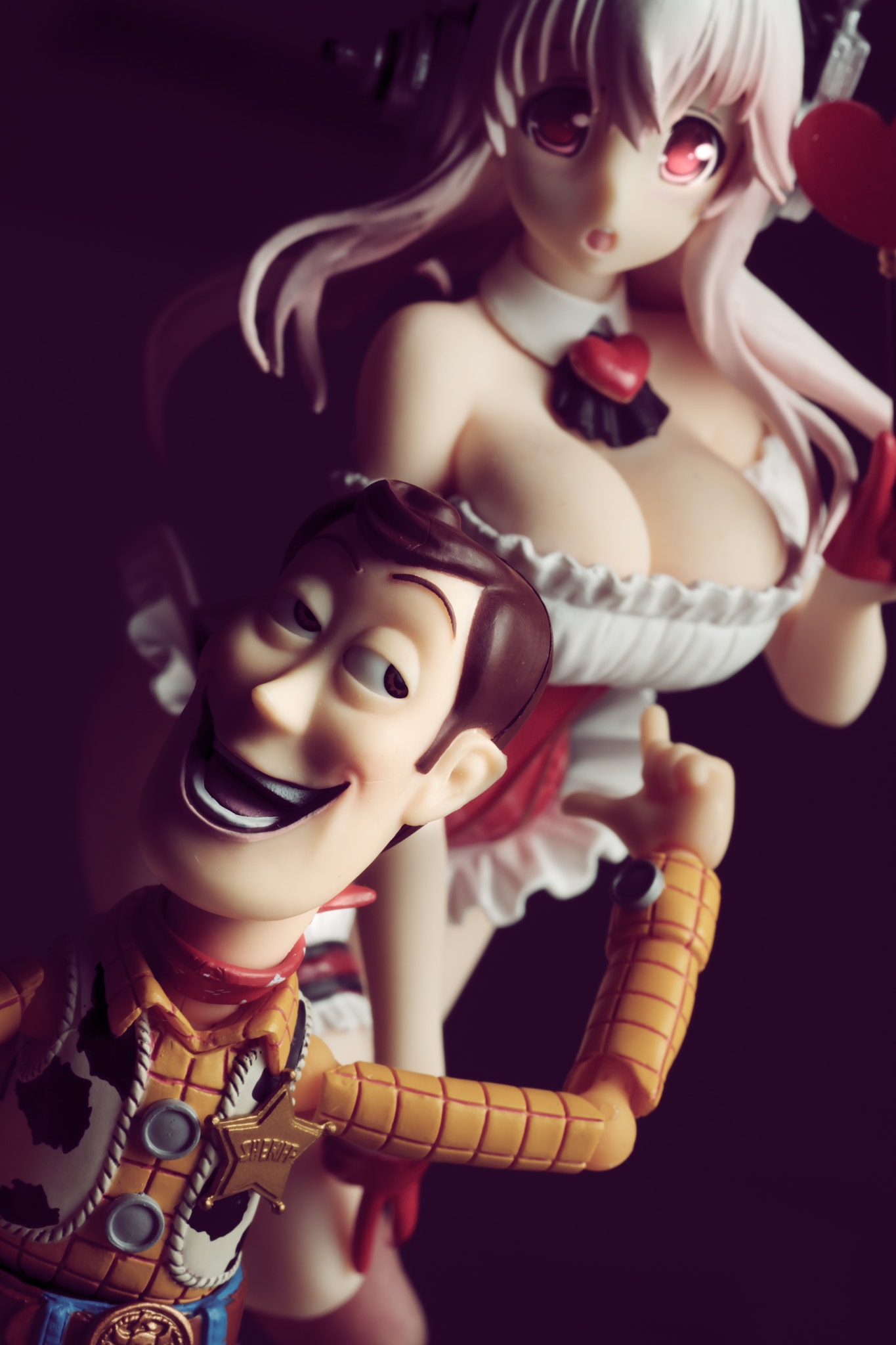 Woody from Toy Story with anime figure HD Wallpaper