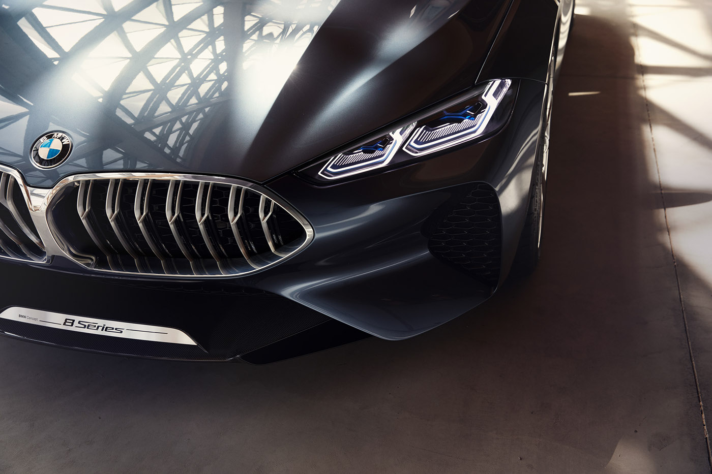 BMW 8 Series Concept Car Front Grille and Headlights HD Wallpaper