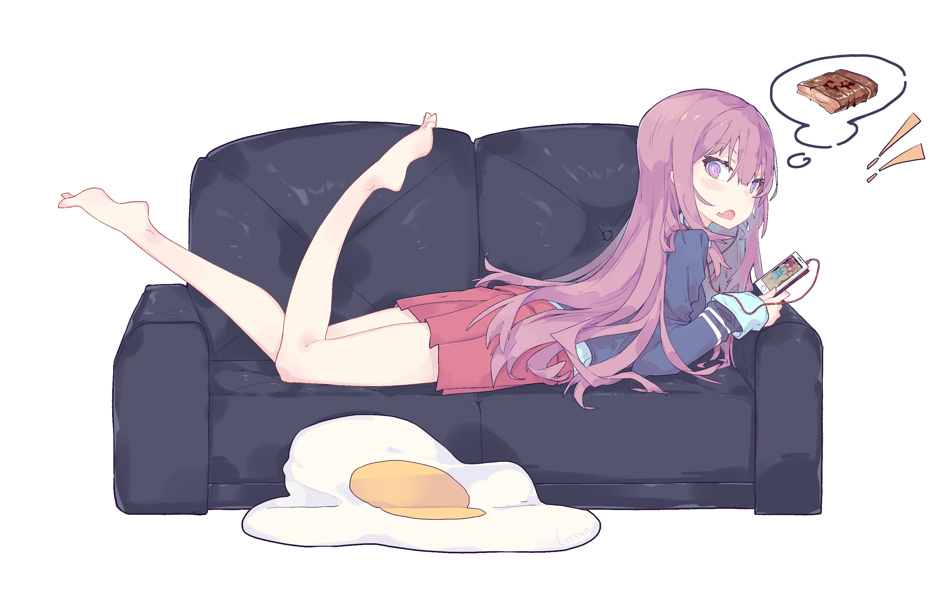 Karasuma Chitose from Girlish Number on a couch HD Wallpaper