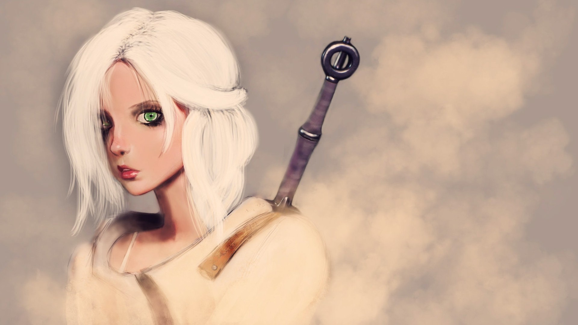 Ciri from The Witcher with a sword HD Wallpaper