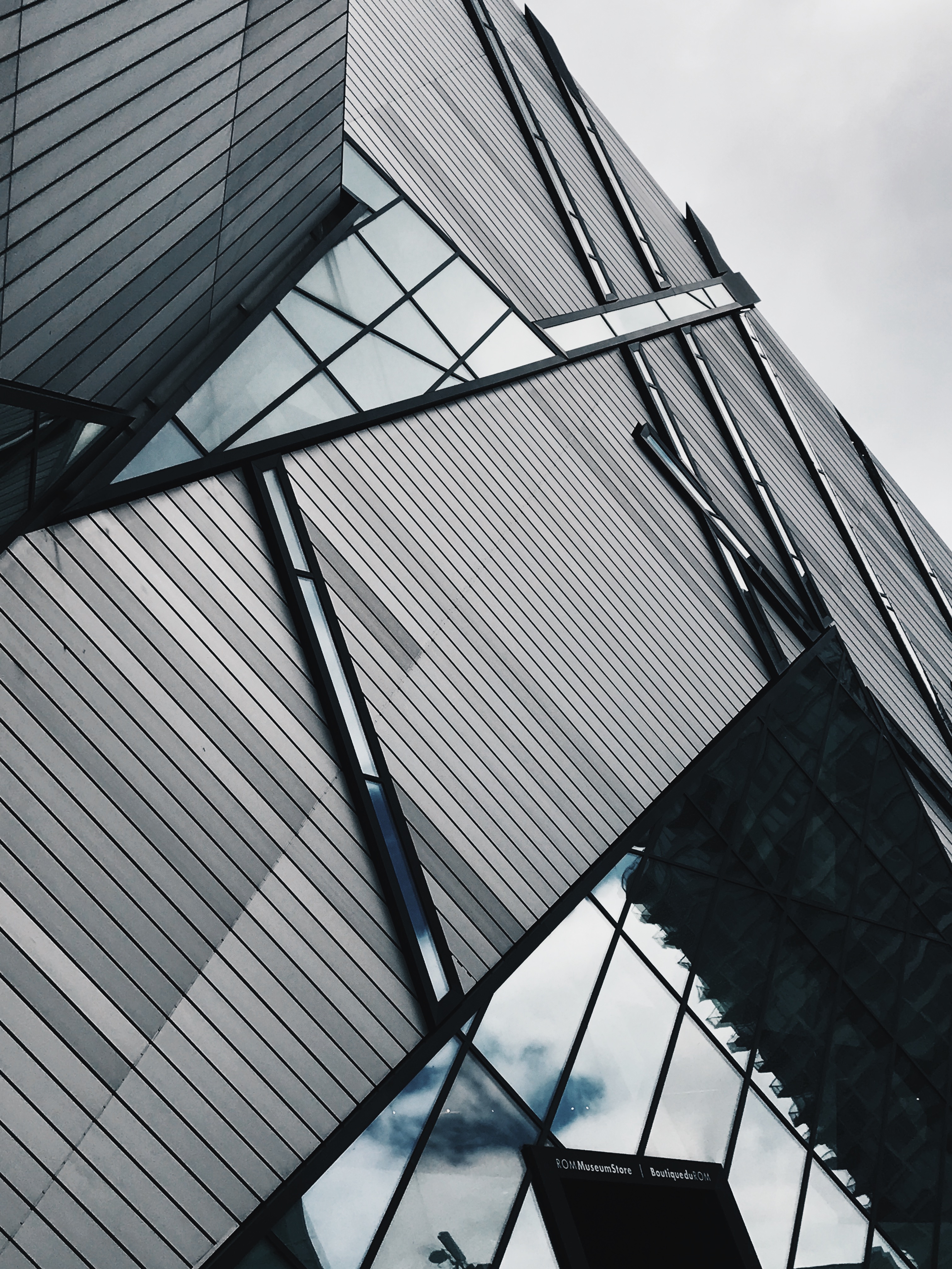 Modern architecture with glass and metal facade HD Wallpaper