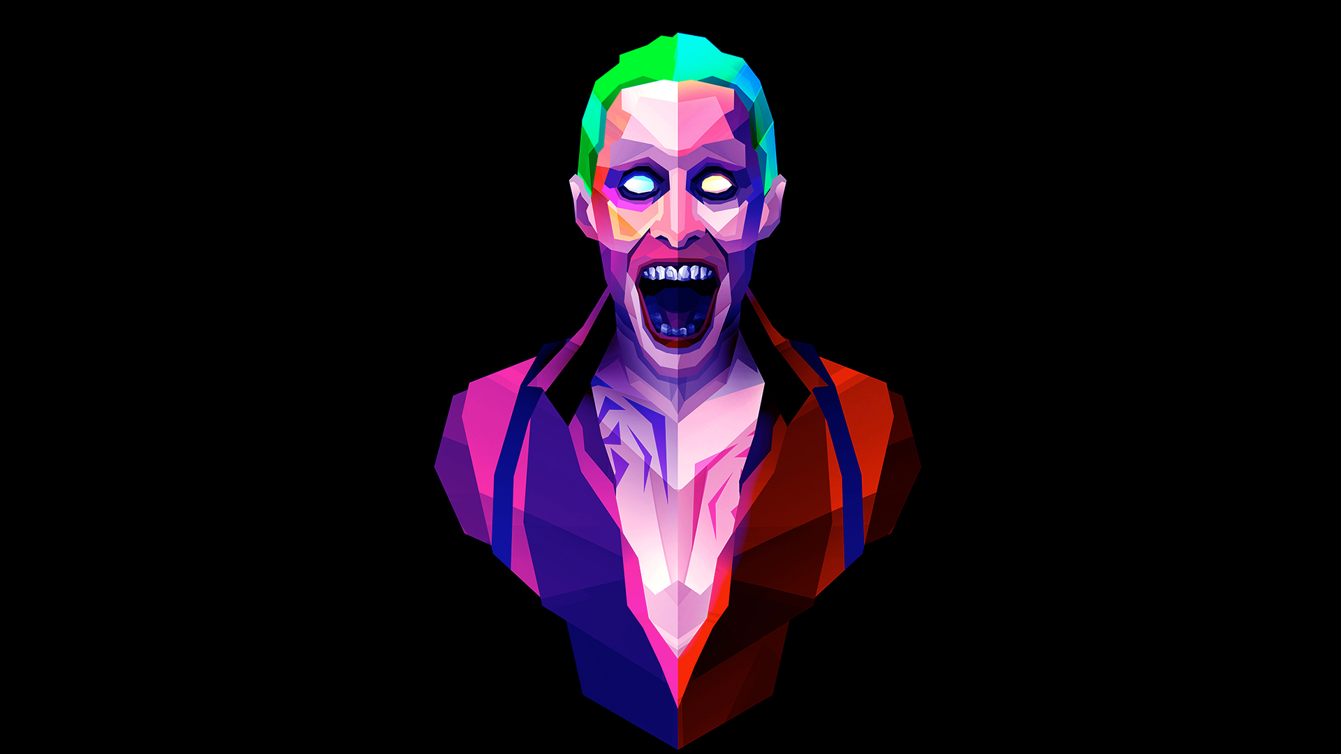 Low poly Joker from Suicide Squad HD Wallpaper