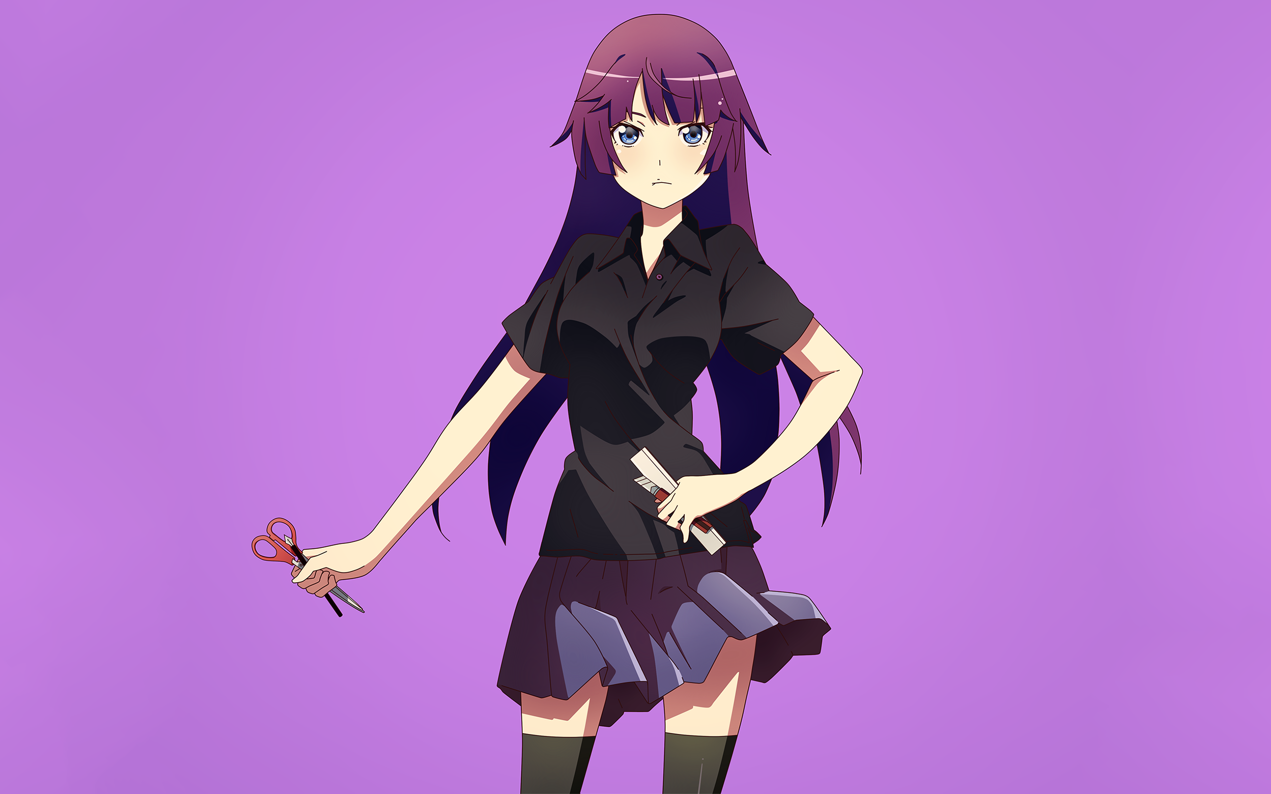 Senjougahara Hitagi from Monogatari Series HD Wallpaper