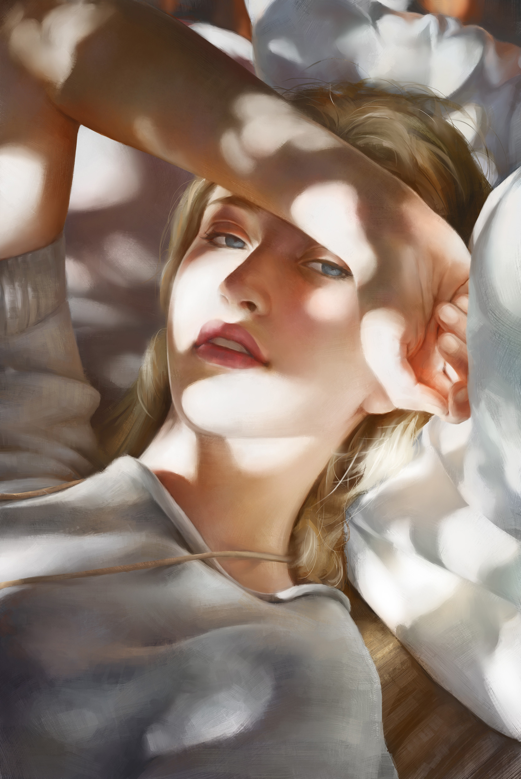 Fantasy art of a woman with blonde hair HD Wallpaper