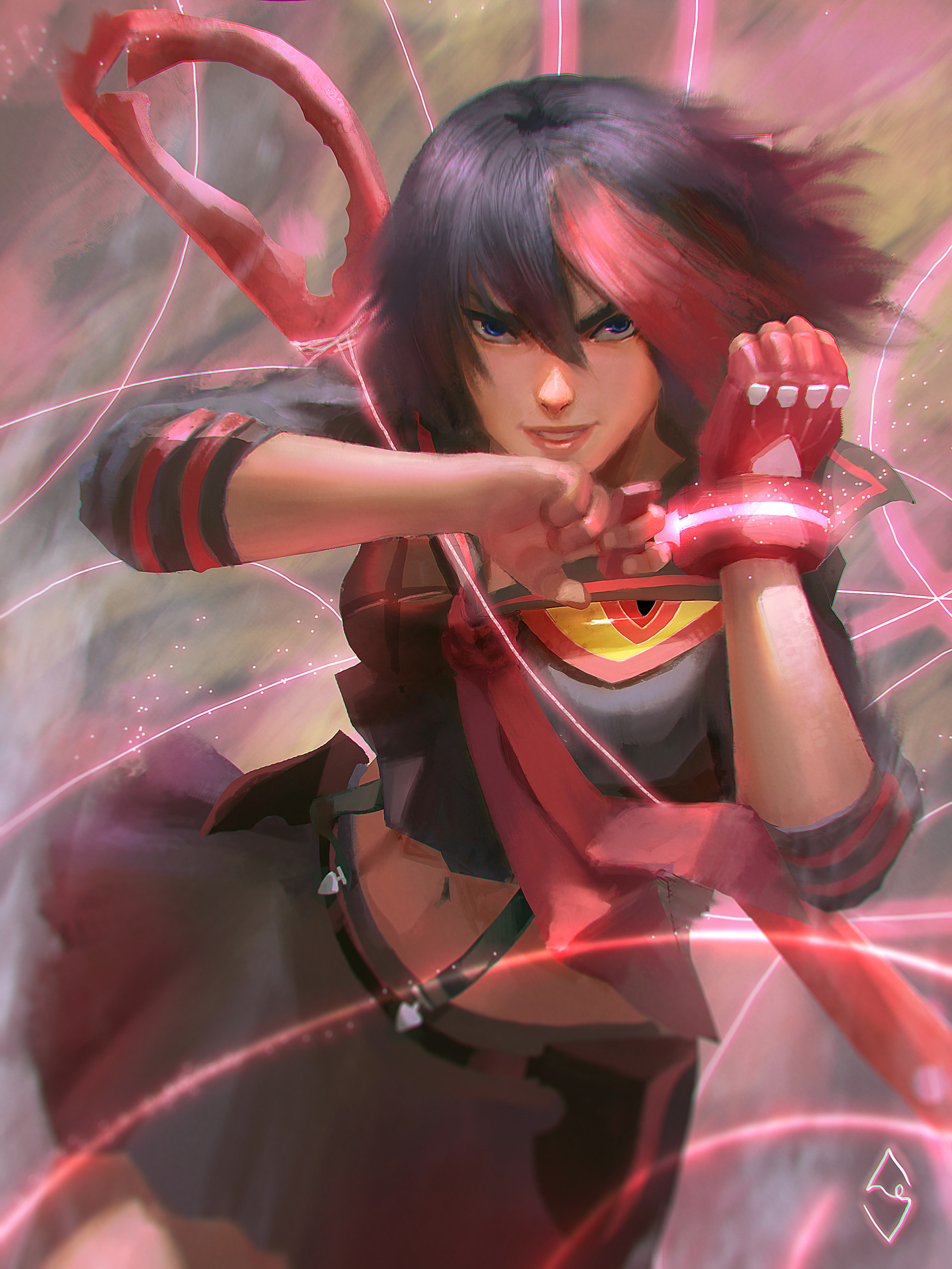 Ryuko Matoi from Kill la Kill in combat HD Wallpaper