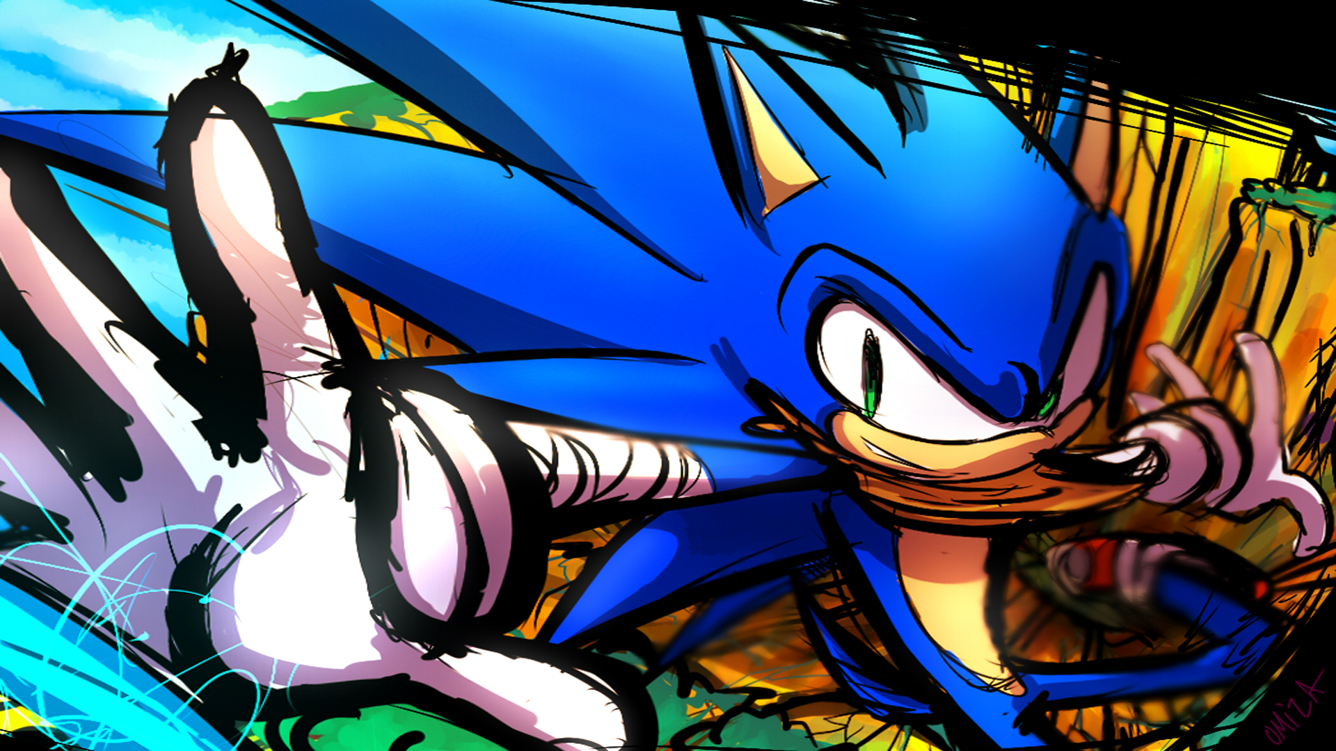 Sonic the Hedgehog in motion HD Wallpaper