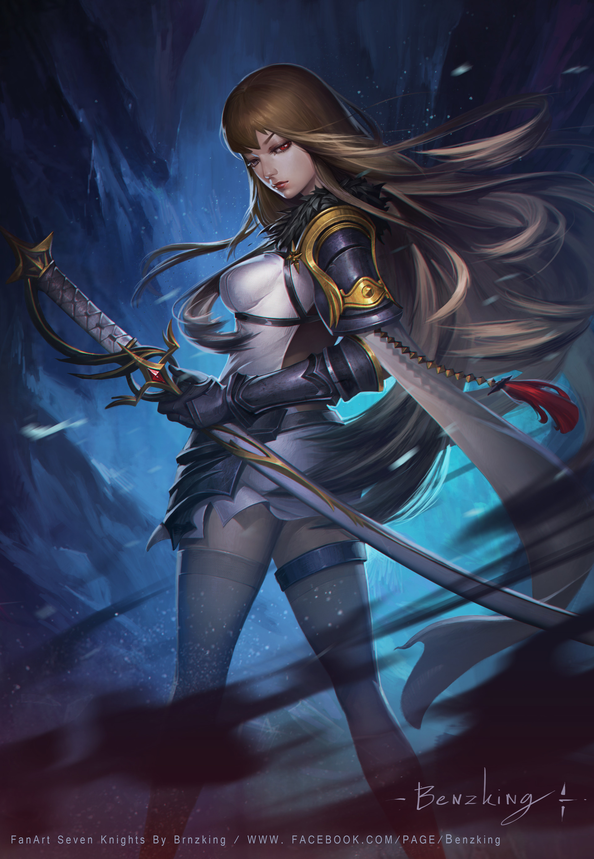 FanArt Seven Knights Warrior with Sword HD Wallpaper