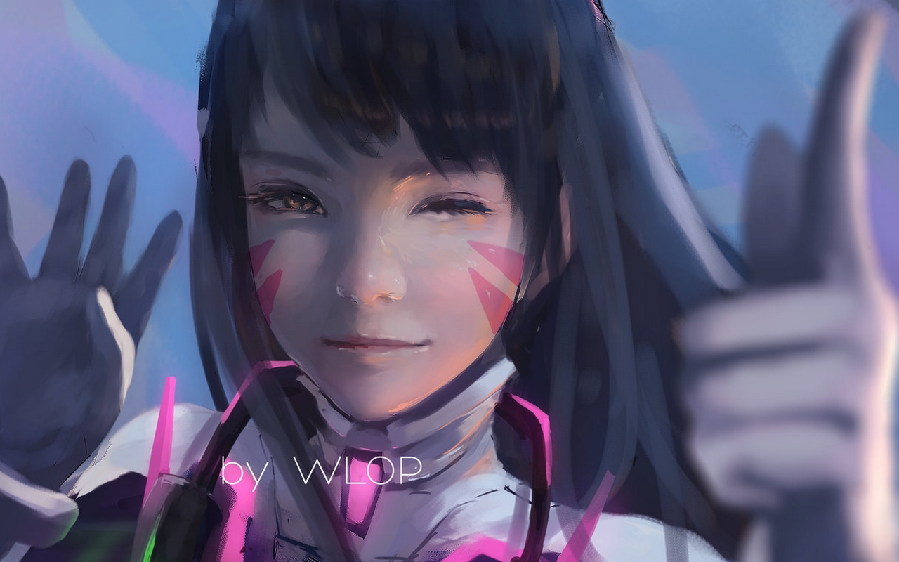 D.Va from Overwatch by WLOP HD Wallpaper