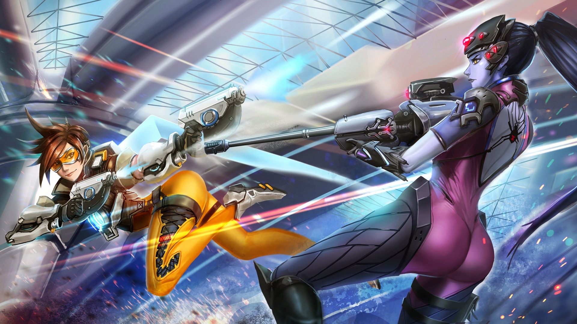 Tracer and Widowmaker from Overwatch HD Wallpaper