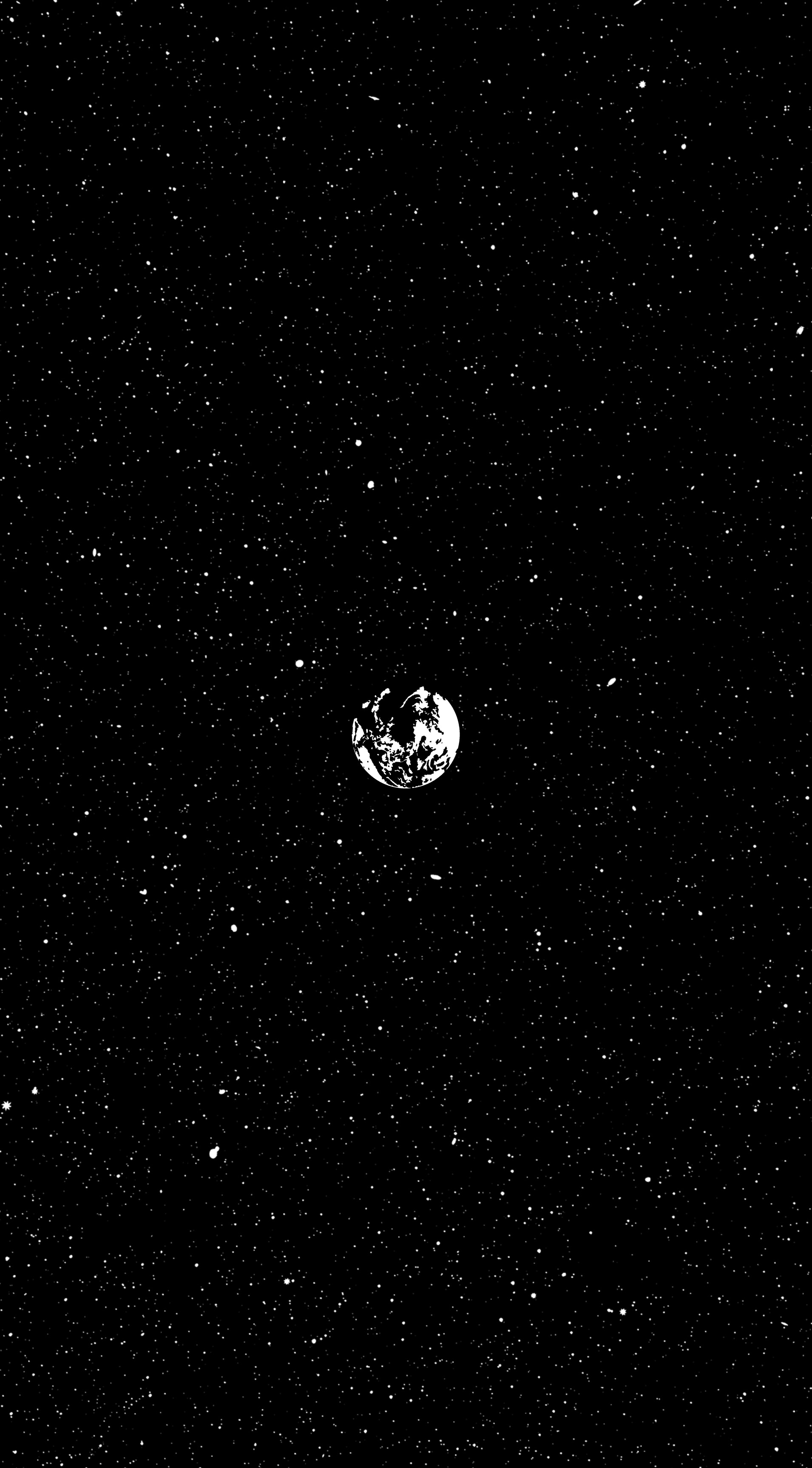 Minimalist planet in starry space HD Wallpaper