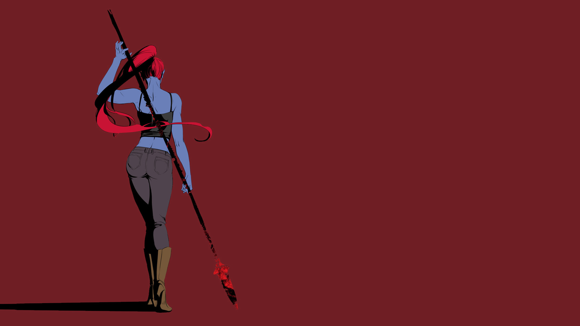 Undyne from Undertale holding a spear HD Wallpaper