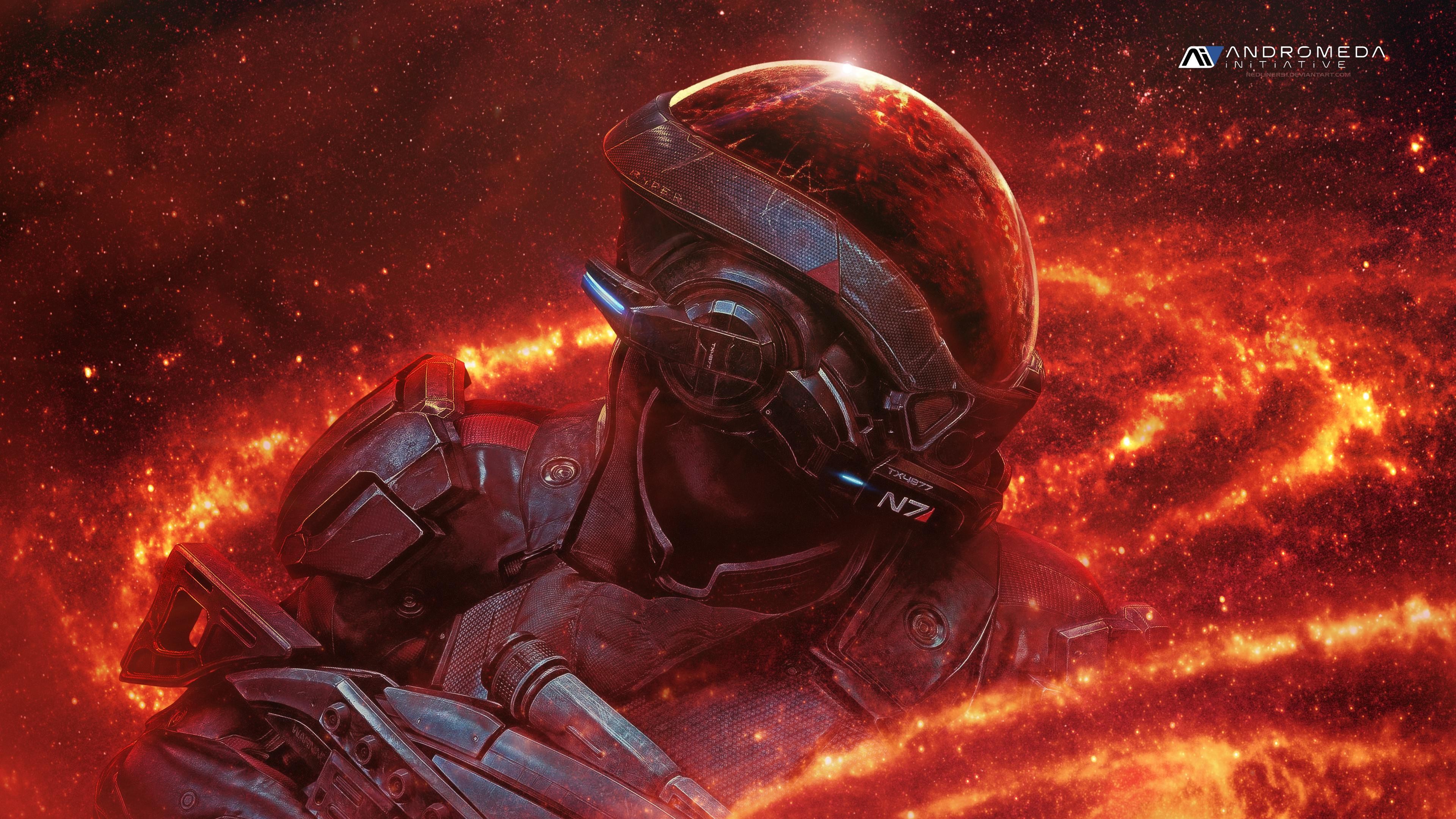 Mass Effect: Andromeda character in space HD Wallpaper