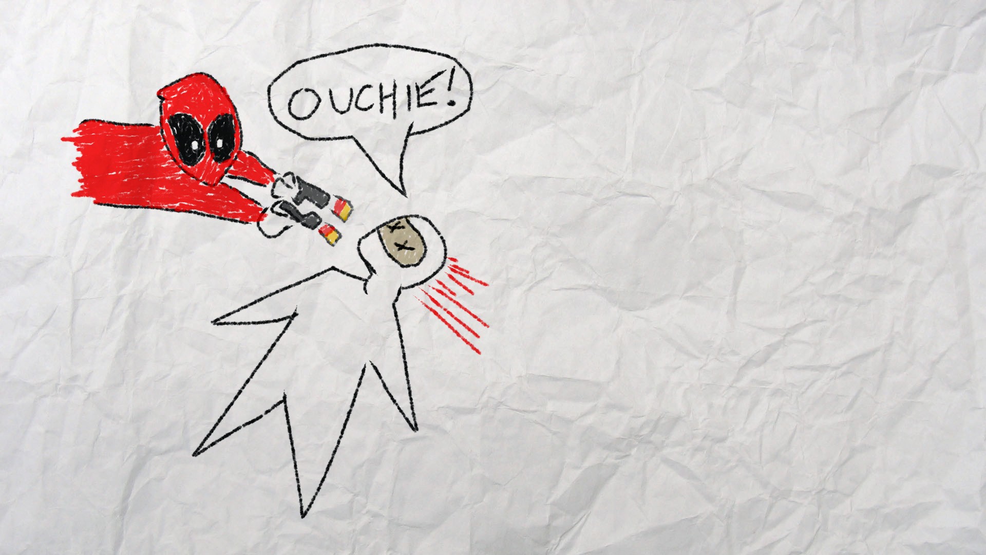 Deadpool shooting a person HD Wallpaper