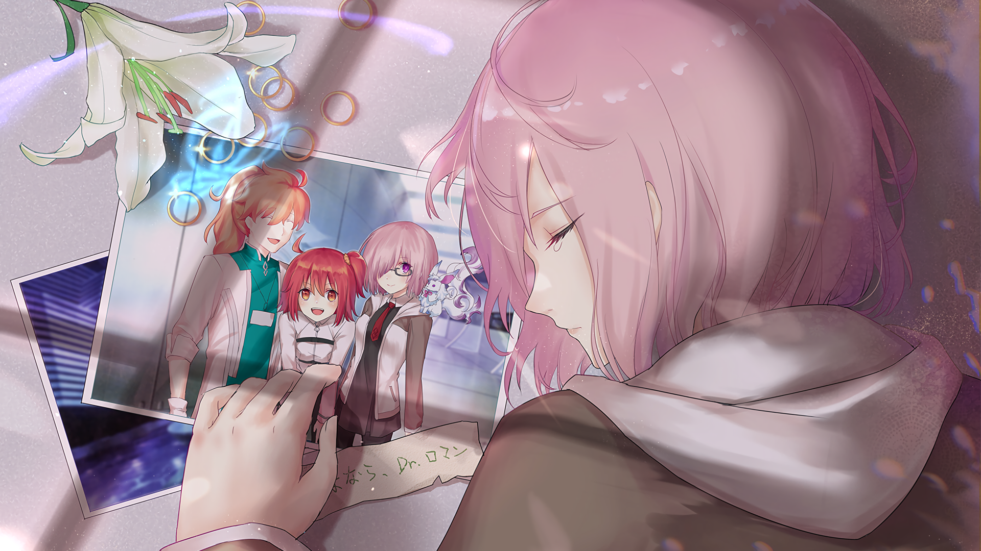 Mashu Kyrielight from Fate/Grand Order holding a photo HD Wallpaper