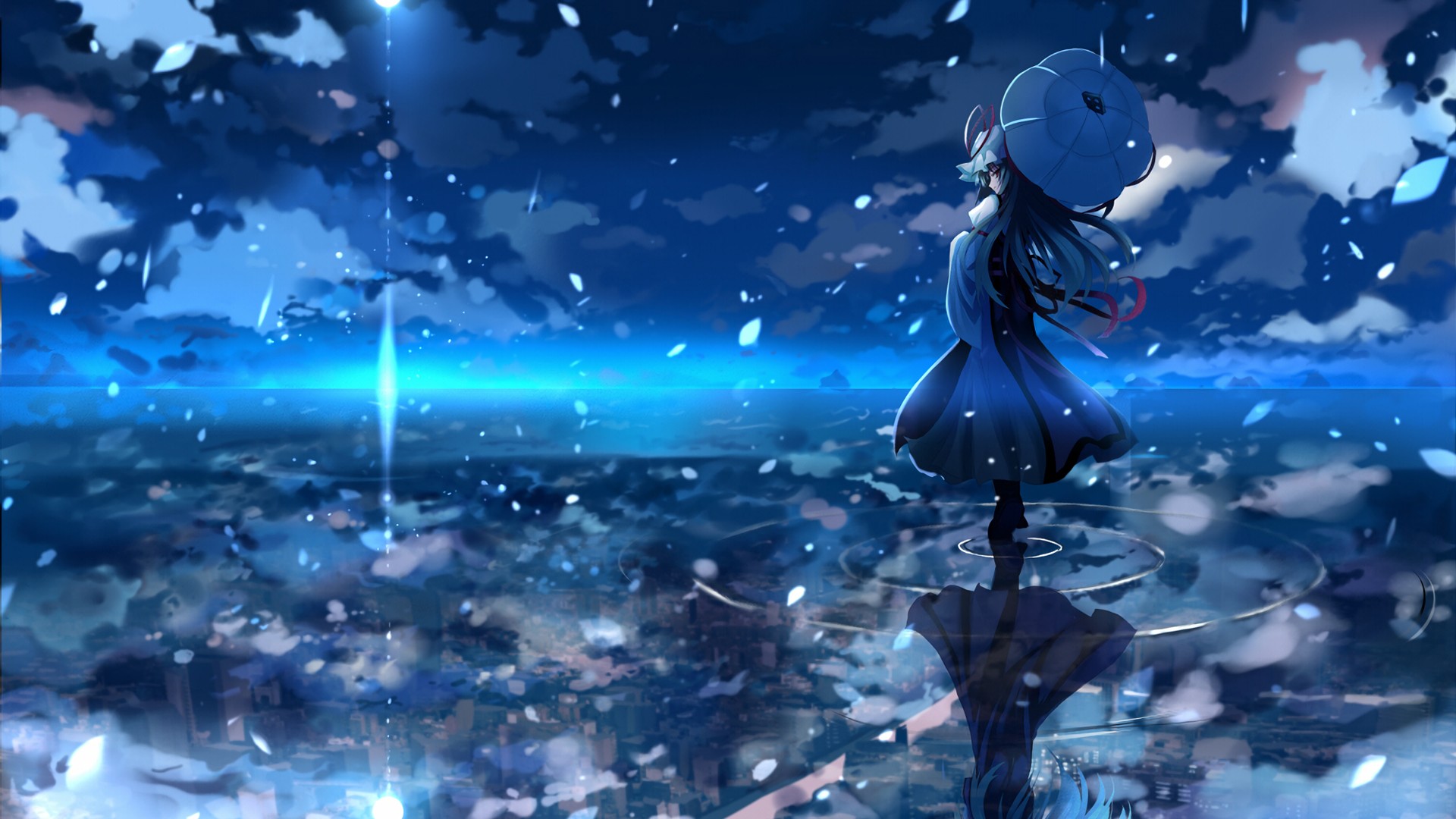 Yakumo Yukari from Touhou holding an umbrella HD Wallpaper