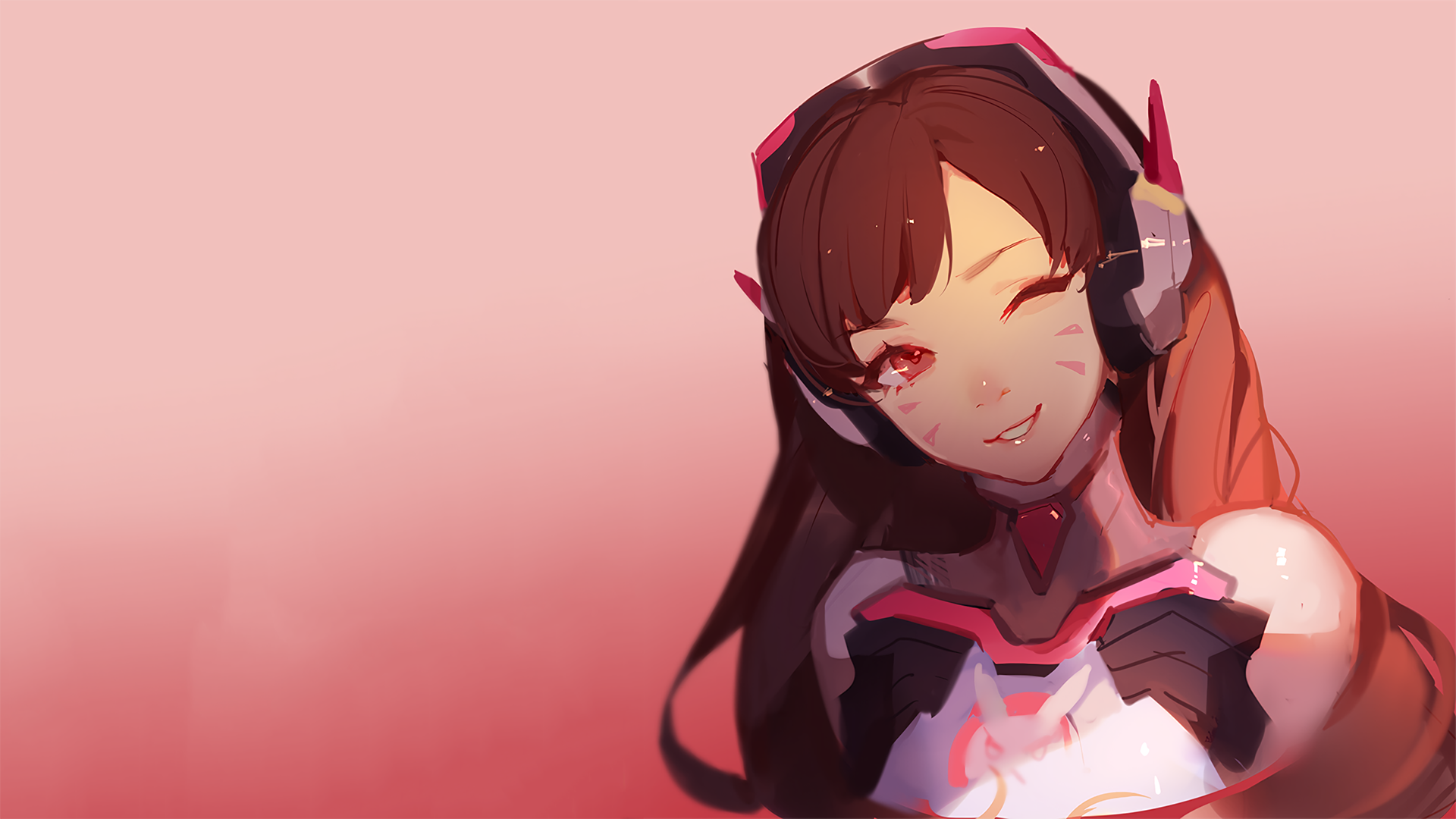 D.Va from Overwatch winking HD Wallpaper