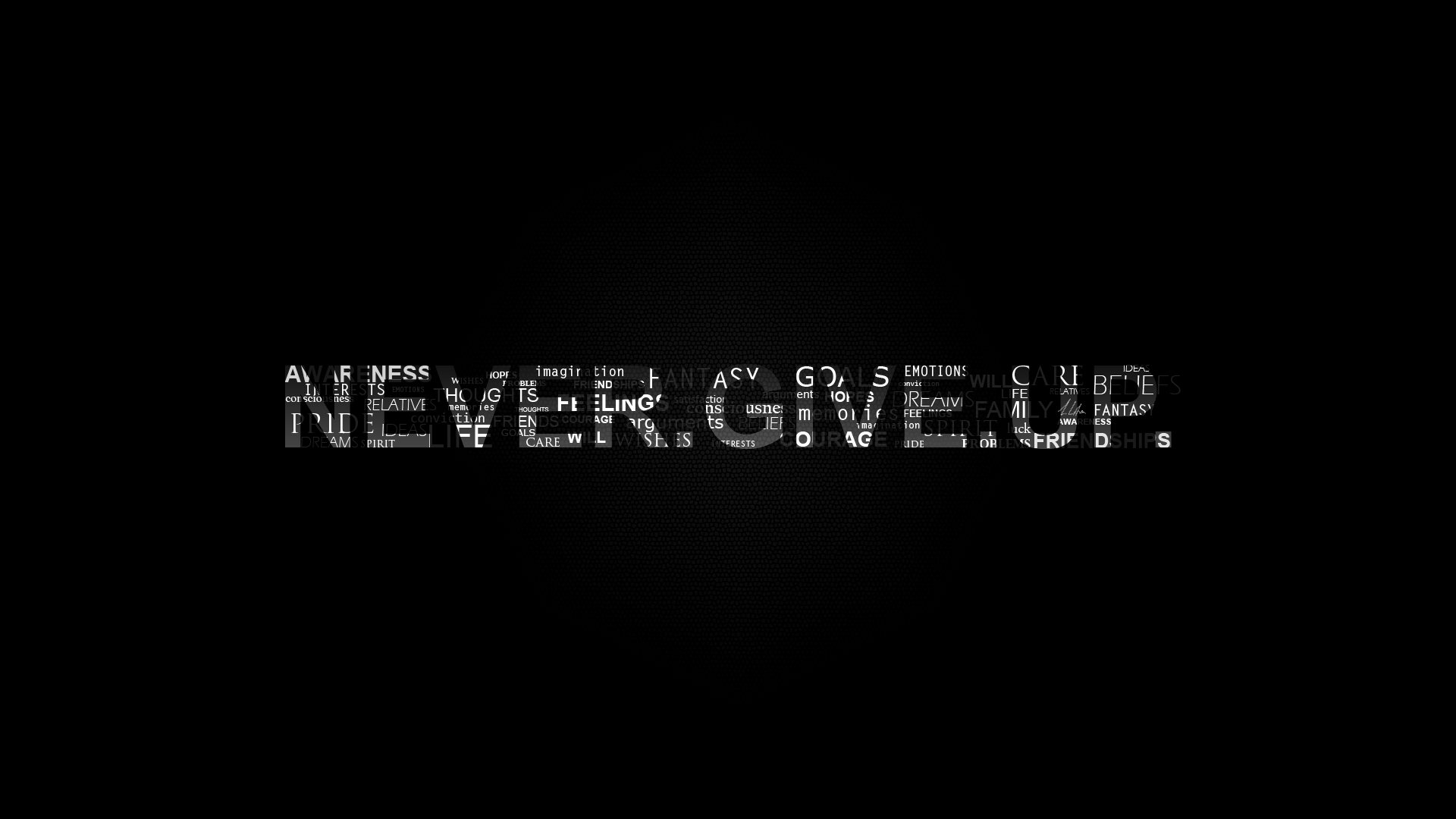 Motivational typography with words like 'NEVER GIVE UP' HD Wallpaper