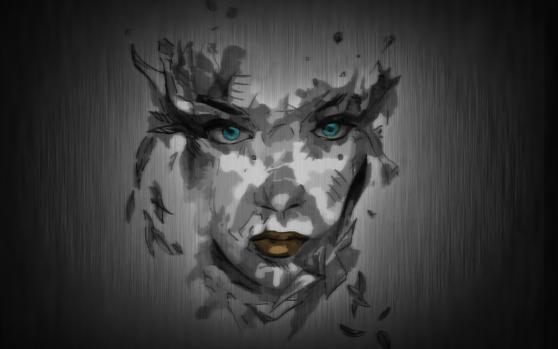 Abstract portrait of a woman with blue eyes HD Wallpaper