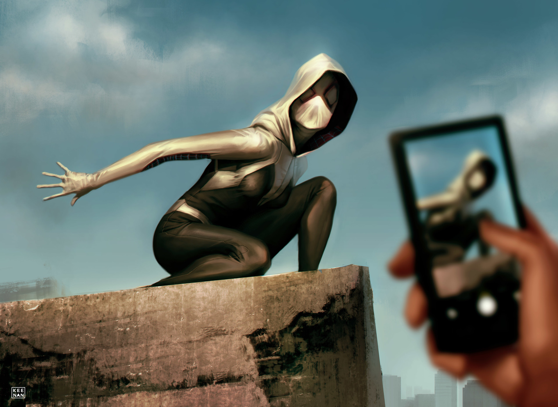 Spider-Gwen, Spider Gwen, artwork, digital art, Spider-Man HD Wallpaper
