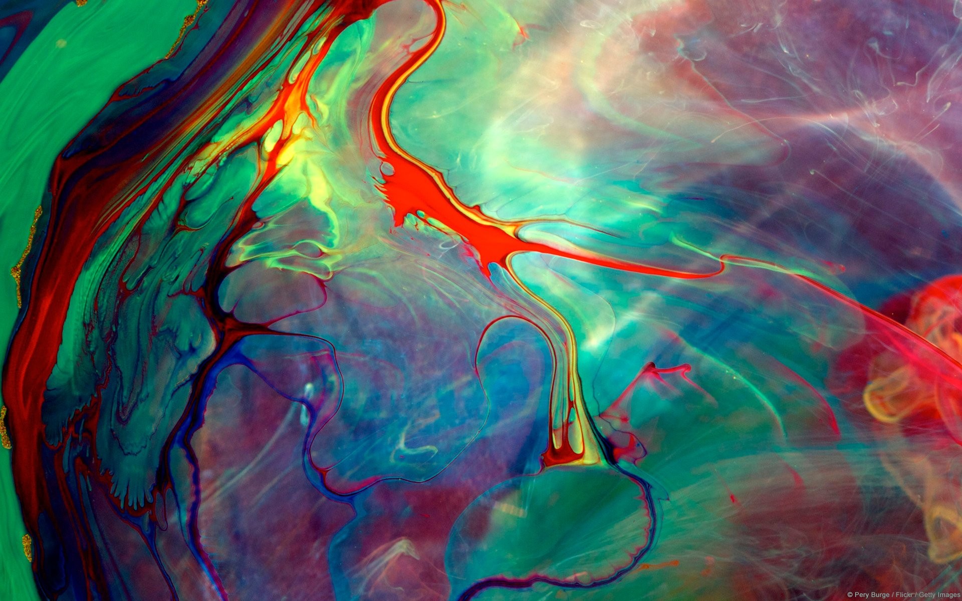 Abstract colorful ink swirls HD Wallpaper