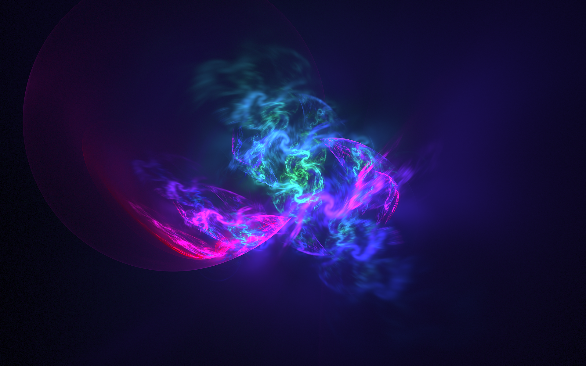 Abstract fractal art with neon colors HD Wallpaper
